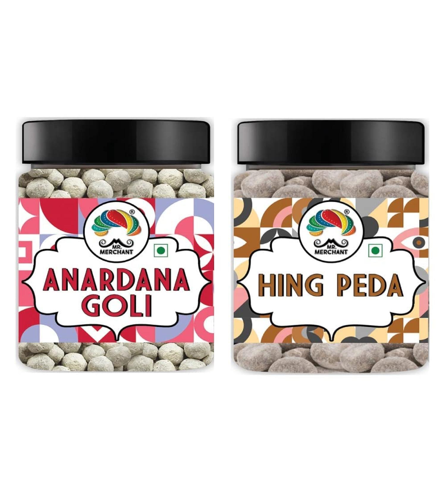 Mr. Merchant Pachak Anardana Goli Churan (300g) & Hing peda (300g) Mouth Freshener Digestive After-Meal Mukhwas Combo (Pack of 2) _Packing May Vary - Buy Online on GoSupps.com