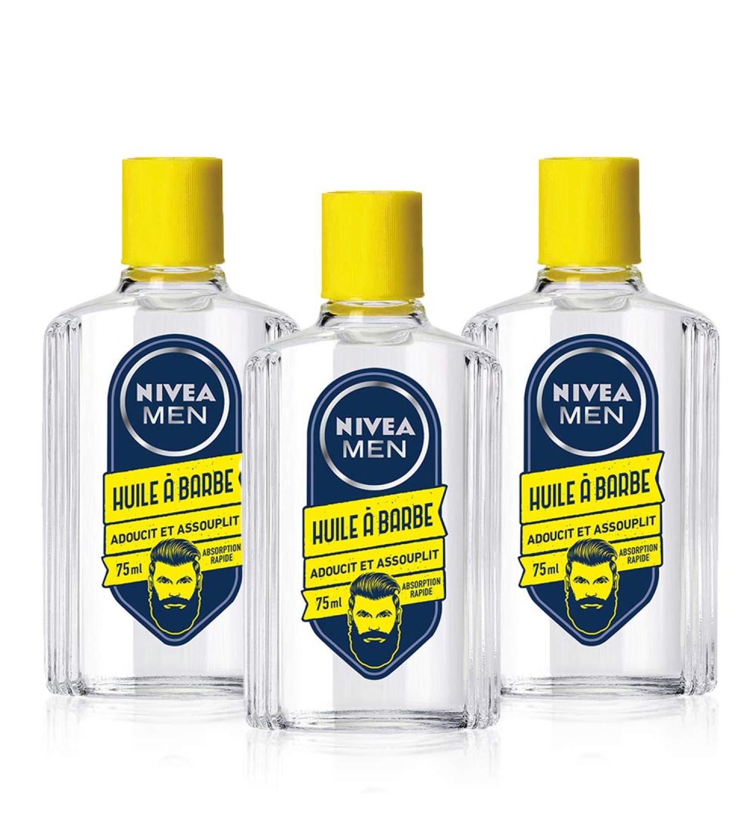 NIVEA MEN Beard Oil Set - 3 x 75 ml - Fabric Softener Soy Oil & Burdock Root for Long Beard Care - International Shipping Available - Buy Online on GoSupps.com