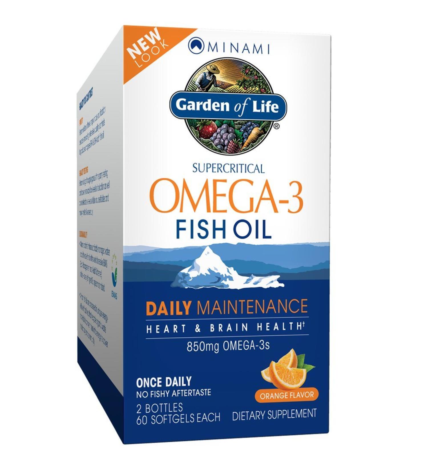 Minami Nutrition Supercritical Omega-3 Fish Oil - 850 mg, 2 Bottles (60 Softgels Each) - Pure Orange Flavor - Buy Online on GoSupps.com