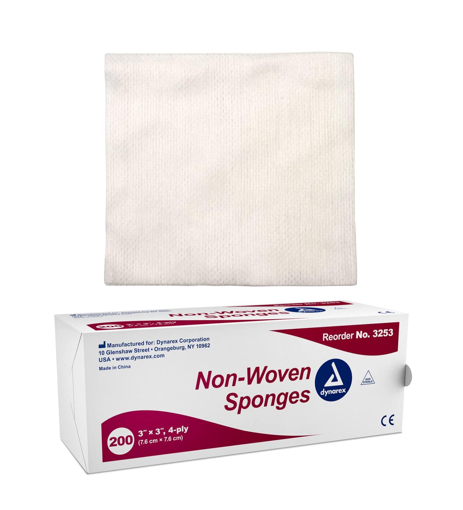 Dynarex Non-Woven Sponge 4x4 Inch - 200 Count (Pack of 1) - Buy Online on GoSupps.com