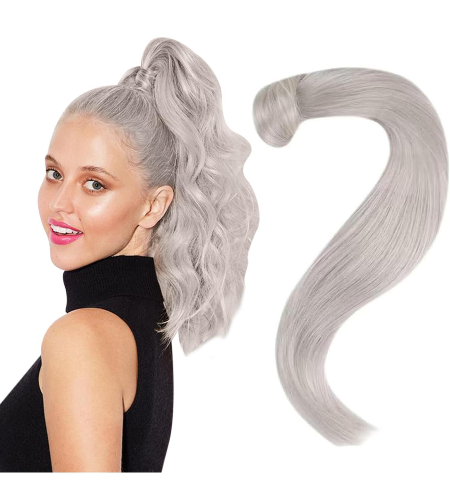 Easyouth Real Hair Blonde Ponytail Extension 20 Inch 80g - White Blonde 4-Pony #800 (#1000) - Buy Online on GoSupps.com