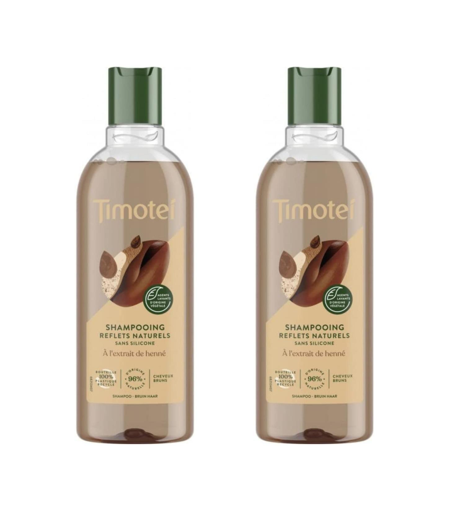 TIMOTEI Natural Reflections Shampoo with Henna Extract for Brown Hair 2 x 300 ml - Buy Online on GoSupps.com