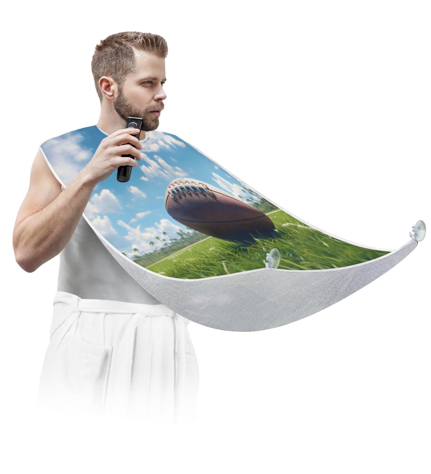 Buy Turf Blue Sky Ball Beard Bib Apron - Best Beard Hair Catcher for Men | Perfect Father's Day & Anniversary Gifts with Suction Cups - Buy Online on GoSupps.com