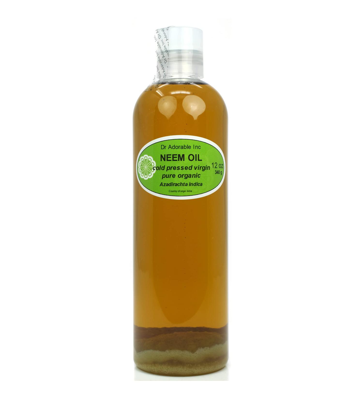 Dr Adorable Neem Oil 12 oz - 100% Pure Natural Organic Cold Pressed - Premium Quality for Global Shipping - Buy Online on GoSupps.com