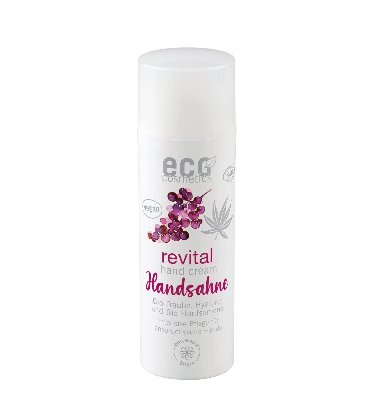 Eco Cosmetics eco cosmetics Revital Vegan Hand Cream with Q10 and Hyaluronic Acid and Organic Vomitselle 50 ml