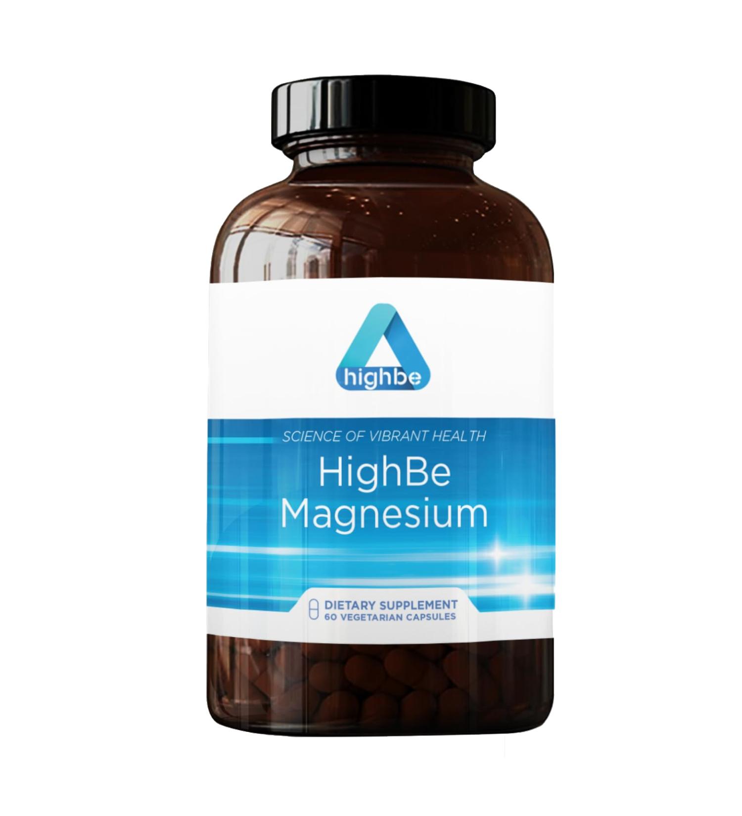 HighBe Magnesium Glycinate Supplement 60 Vegetarian Capsules Dietary Stress Support Muscle Relaxation Formula - Buy Online on GoSupps.com