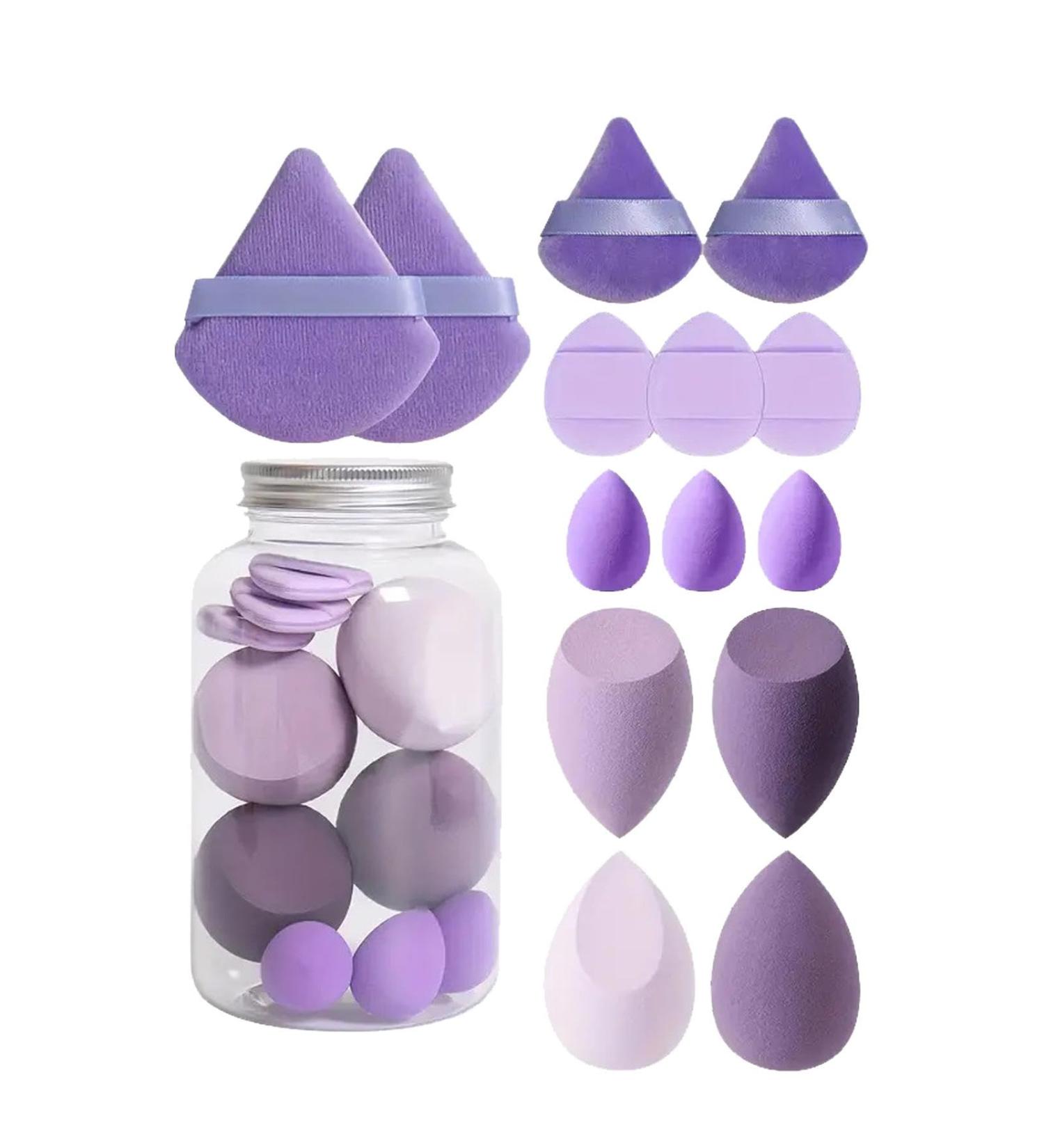 Mxshc Makeup Blender Sponge Set Beauty Set Blender Sponges | Concealer Sponge Facial Makeup Beauty Sponges for Cream Powder Application Purple - Buy Online on GoSupps.com