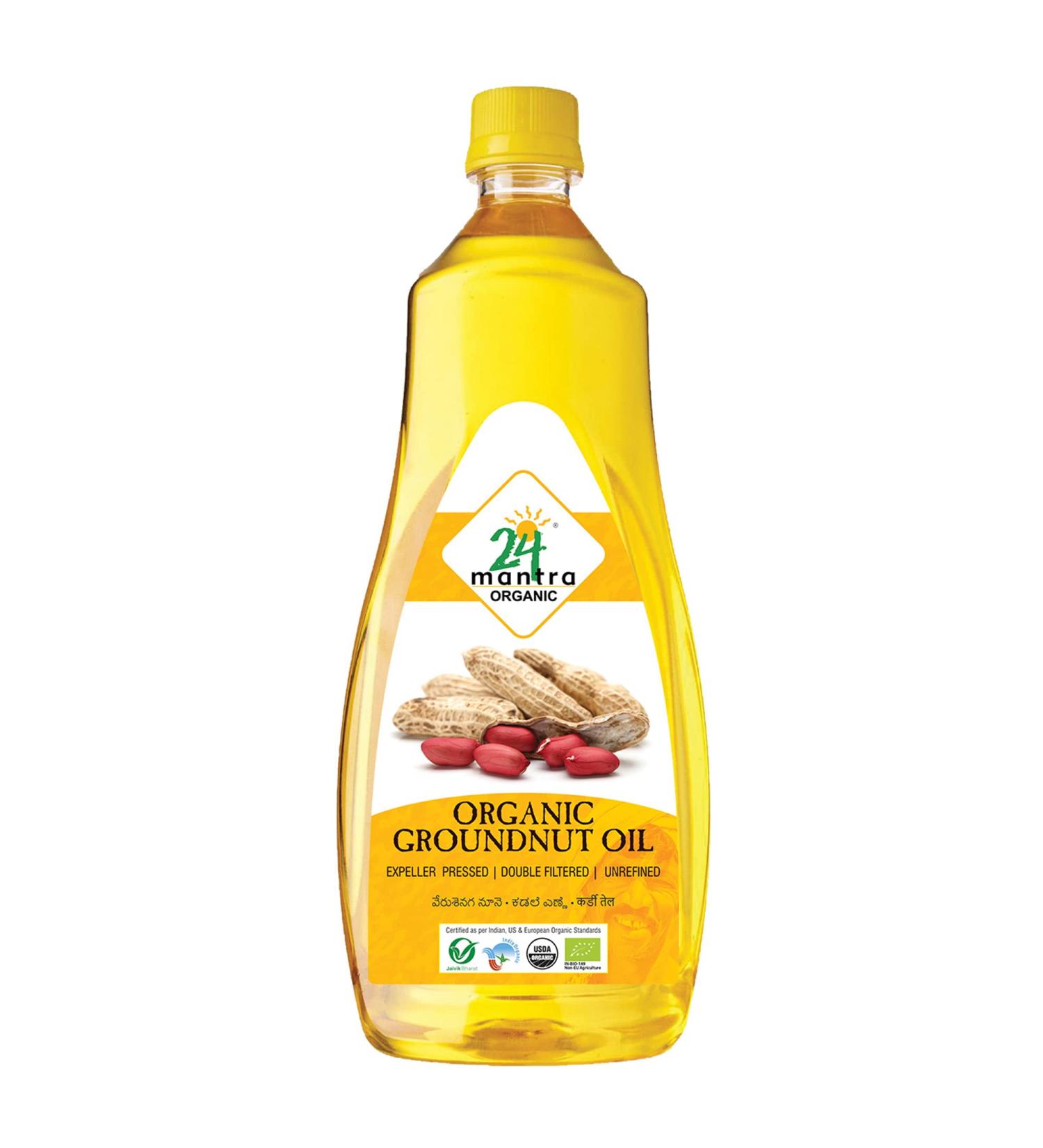 24 Mantra Organic Peanut Oil - 33.81 oz | Cold Pressed | Non-GMO | 100% Pure & Natural - Buy Online on GoSupps.com