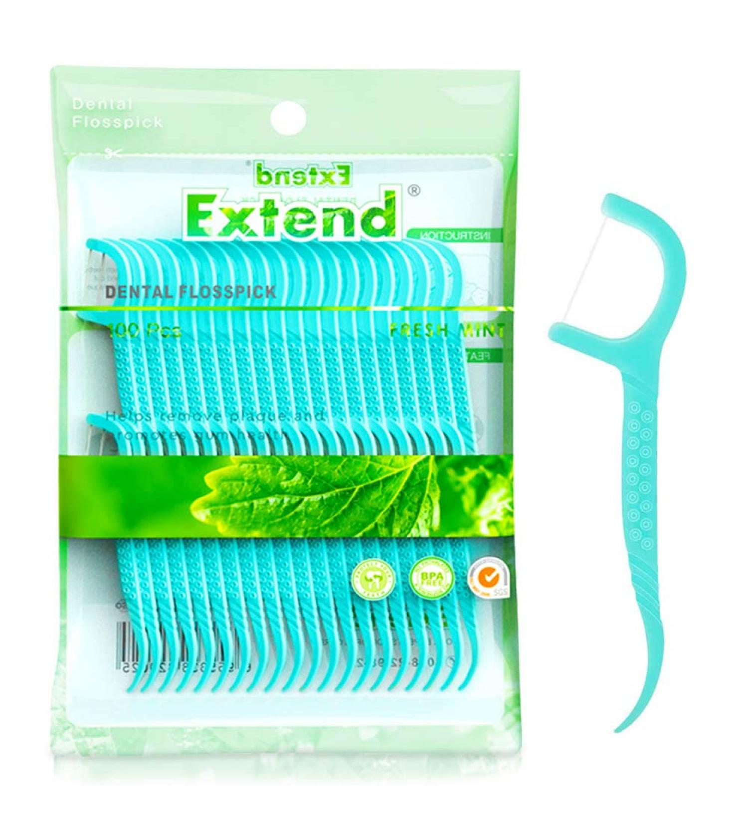 Floss Sticks Dental 100Pcs Mint Floss Picks - Teeth Cleaning Essential - Buy Online on GoSupps.com