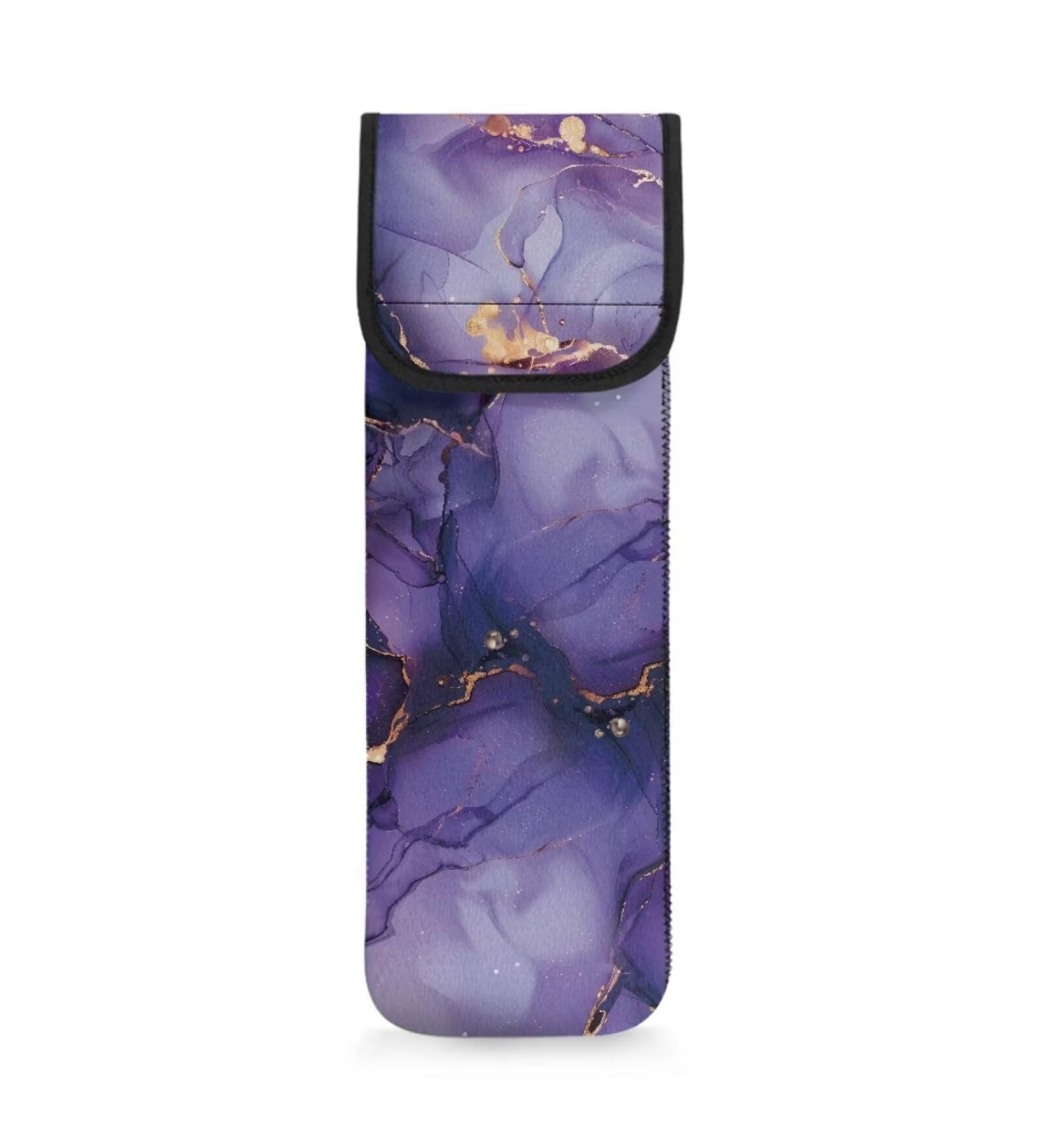 Purple Marble Neoprene Sleeve for Curling Iron | Heat Resistant Travel Holder & Cover for Hot Tools - Buy Online on GoSupps.com