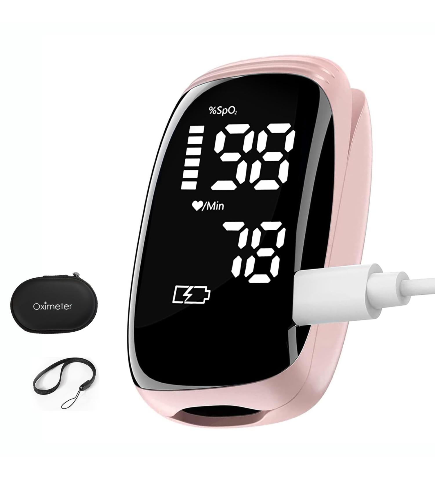 Buy Pulse Oximeter - Accurate Blood Oxygen Meter Rechargeable Fingertip Oximeter for Sports | Fast SpO2 Readings (Pink) - International Shipping Available - Buy Online on GoSupps.com