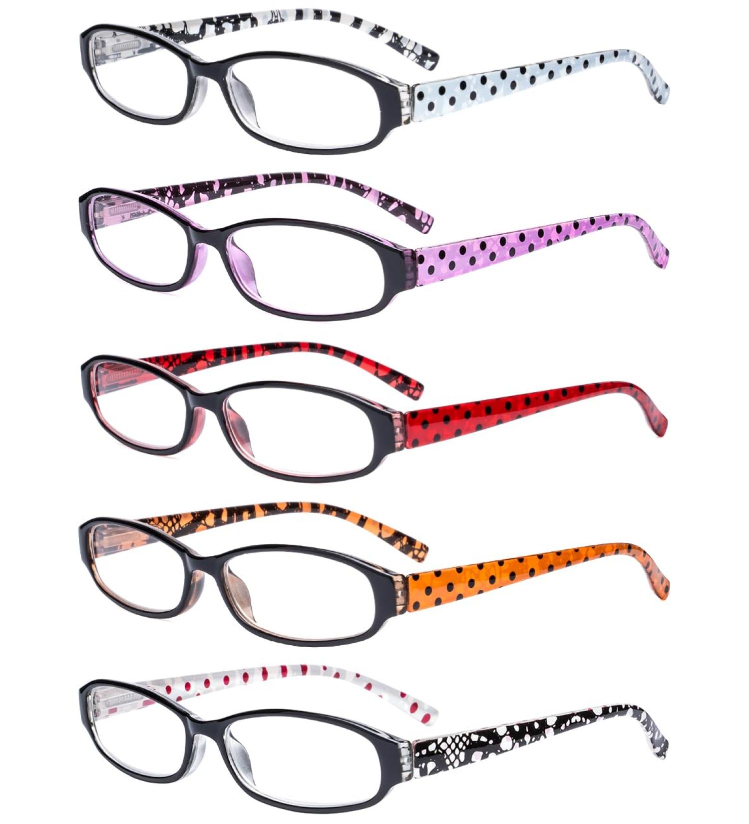 Eyekepper 5 Pack Women's Reading Glasses - Cute Polka Dot Readers +2.25 - Stylish & Comfortable Optics for All Occasions - Buy Online on GoSupps.com