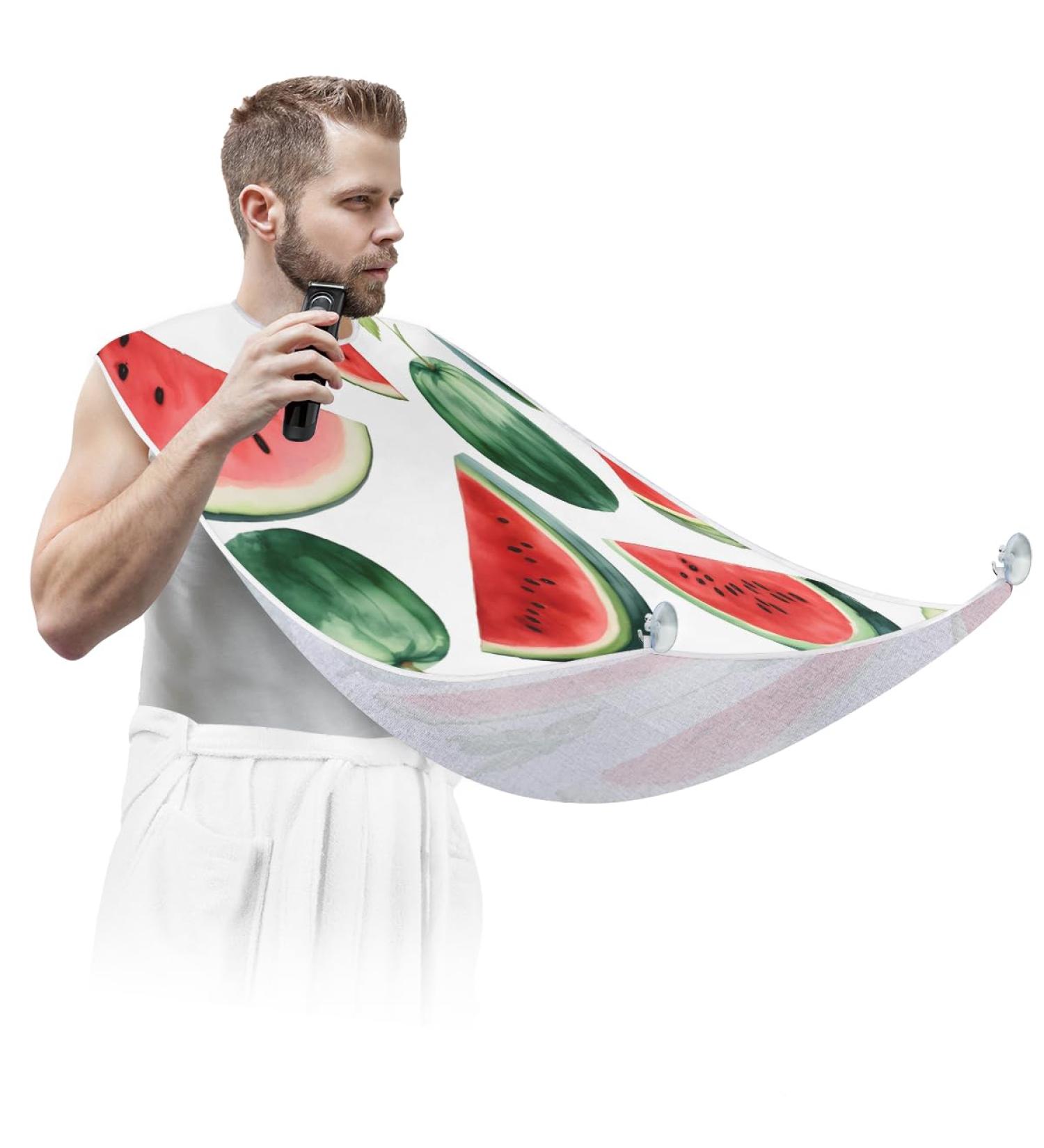 Summer Watermelon Beard Bib Apron - Best Beard Hair Catcher for Men | Perfect Gifts for Dad & Husband - Father's Day Anniversary Christmas - Buy Online on GoSupps.com