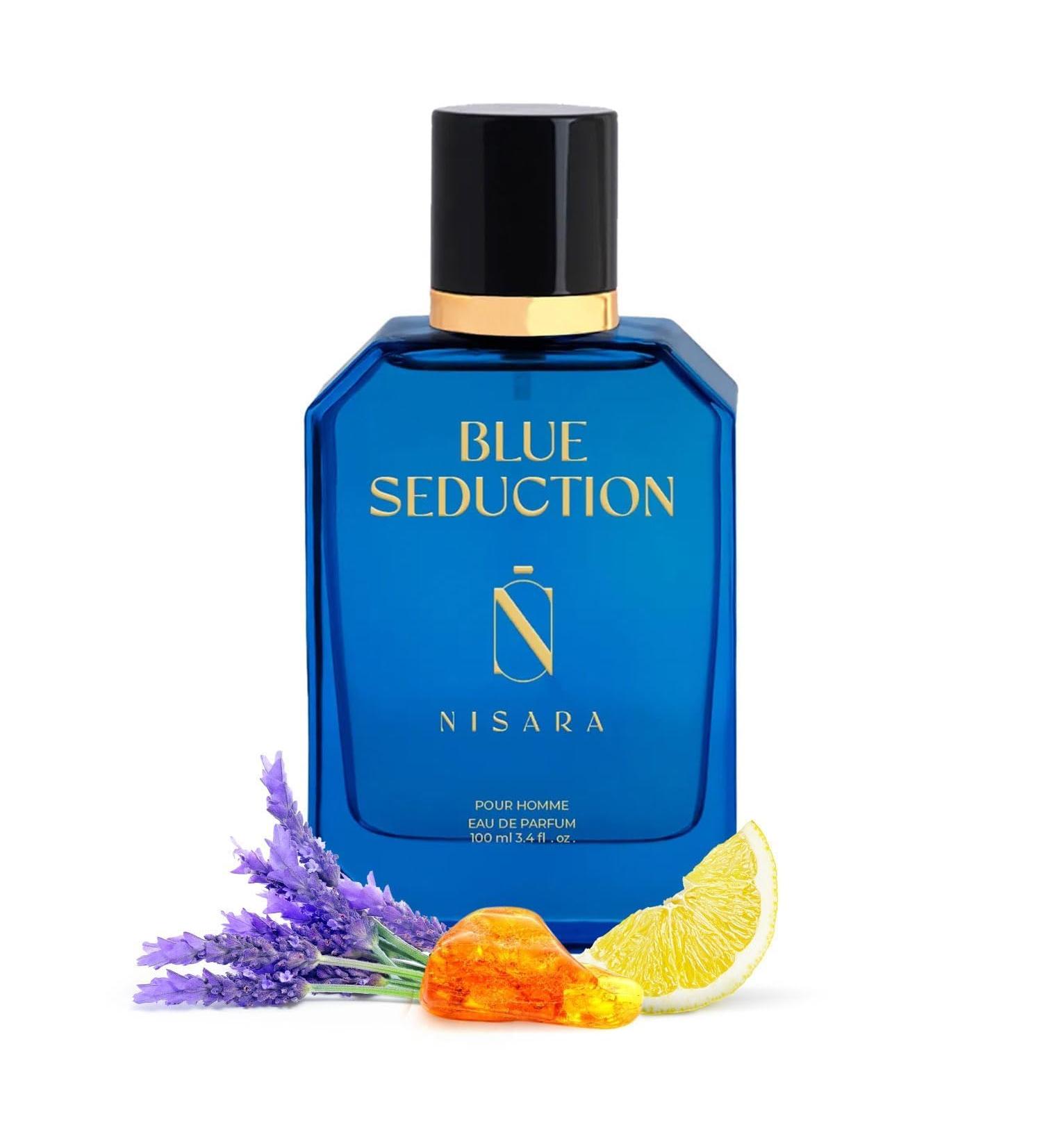 Blue Seduction Perfume for Men 100 ml Long Lasting Eau De Parfum Aqua-Fresh Aromatic Fougre Woody Fragrance With Amber & Vetiver Notes - Buy Online on GoSupps.com