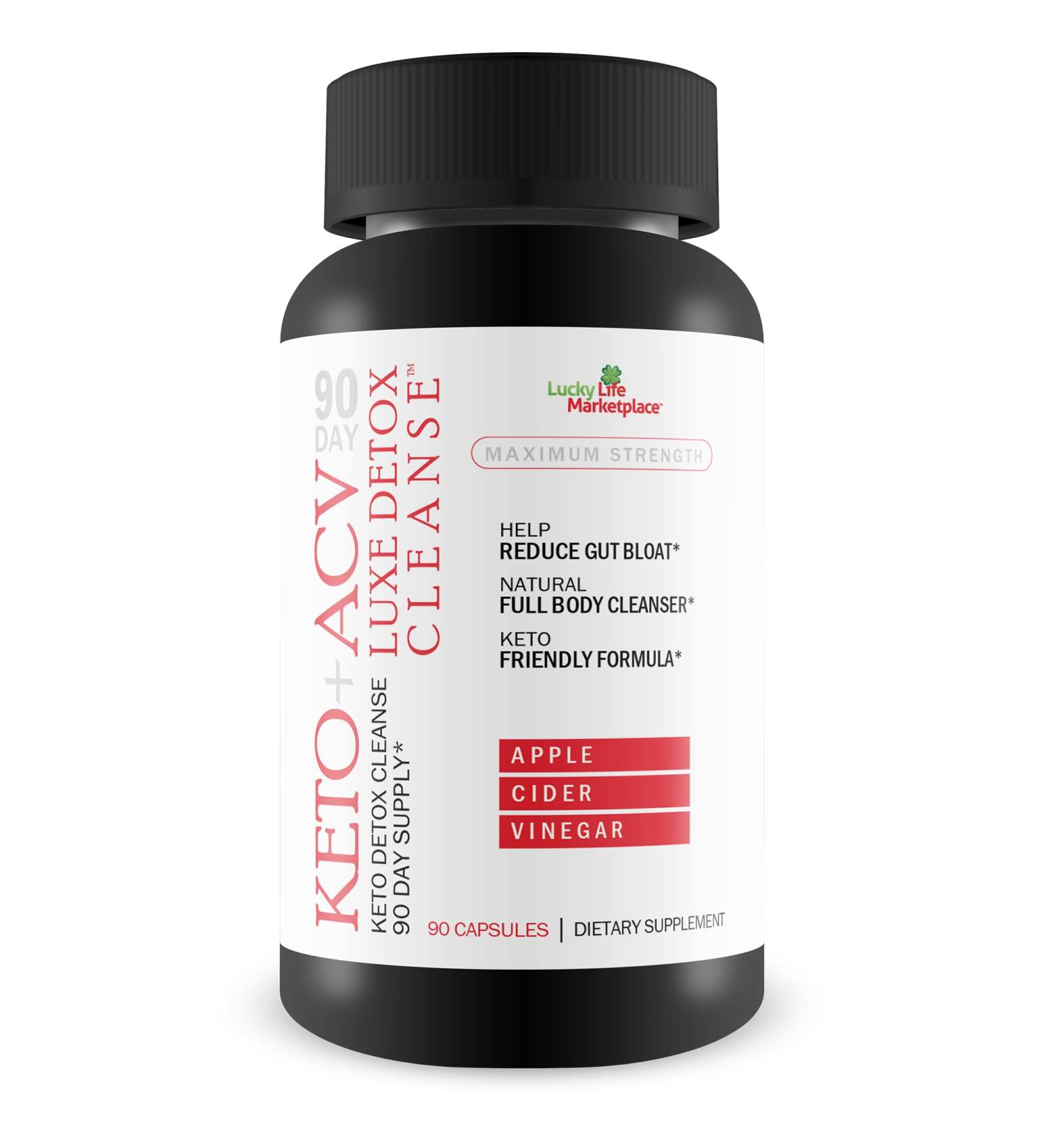 90 Day Keto + Acv Luxe Detox Cleanse - Psyllium Keto Detox Cleanse 90 Day Supply - Help Reduce Gut Bloat & Belly Size - Full Body Cleanser - Premium Keto Acv Luxe Cleanse Keto Lux - Buy Online on GoSupps.com