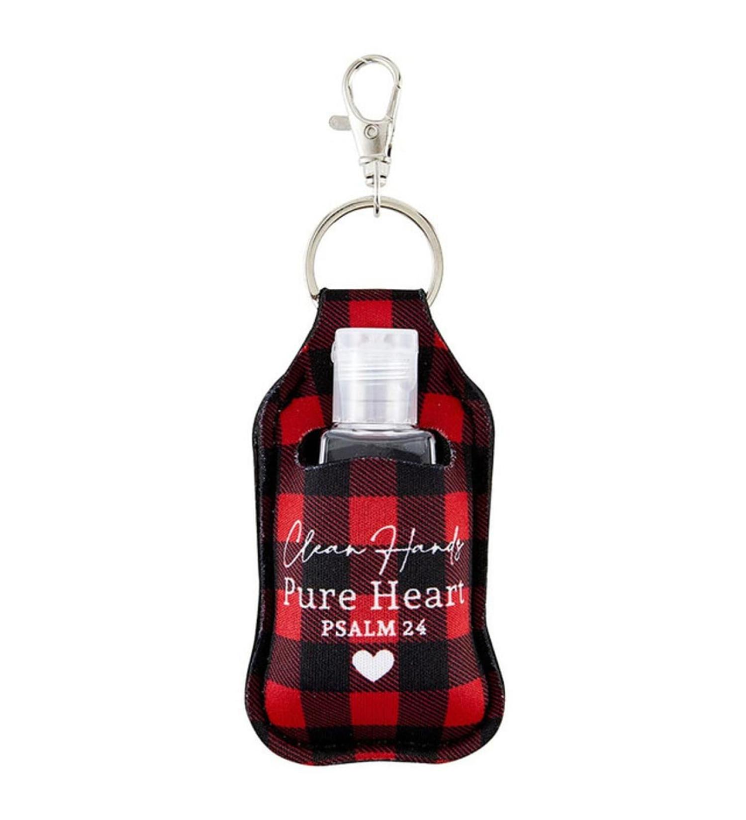 Living Grace Clean Hands Pure Heart Hand Sanitizer Key Chain - 6/pk
