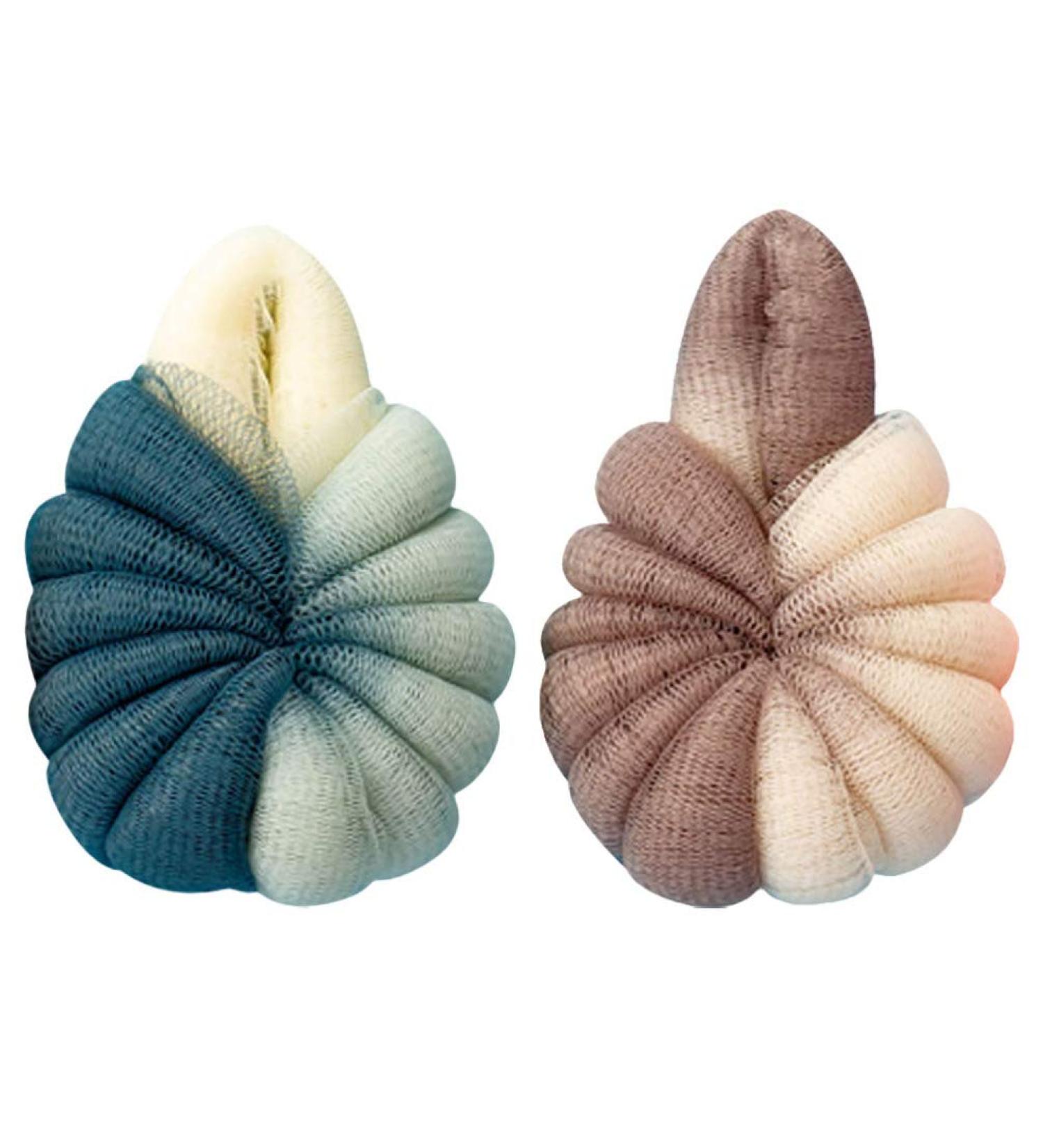 Lurrose 2Pcs Bath Loofah Sponge Set | Exfoliating Body Scrubber for Shower | Men Women | Random Color - Buy Online on GoSupps.com