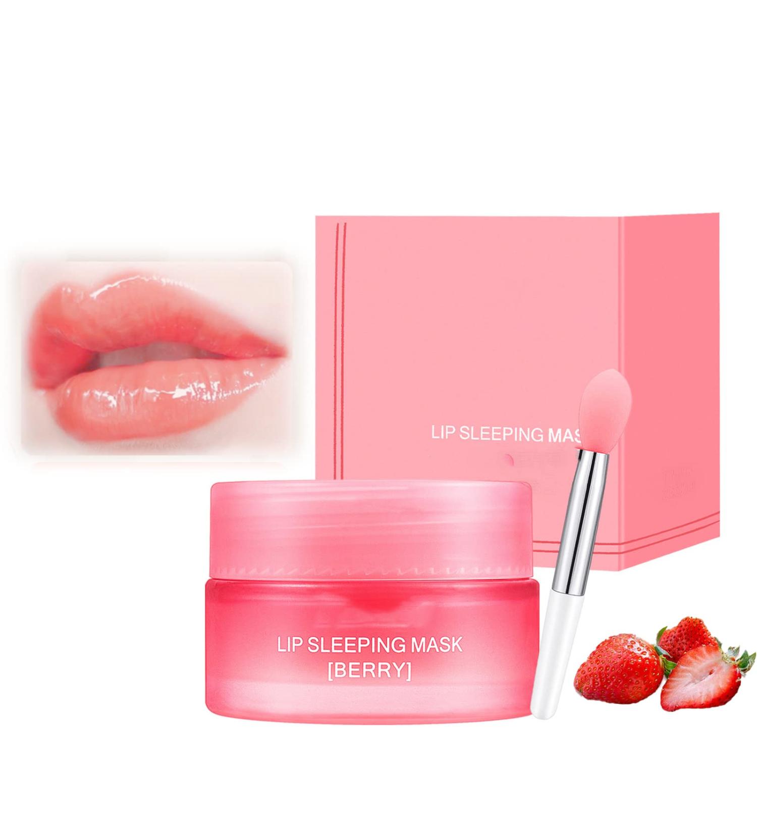 Lip Sleeping Mask Lip Mask Overnight Strawberry Lip Masks Skincare Lip Oils Lip Moisturiser for Dry Chapped Peeling Cracked Lips Fades Lip Lines Lip Balm Locks In Moisture Lip Care 20g-Strawberry01 - Buy Online on GoSupps.com
