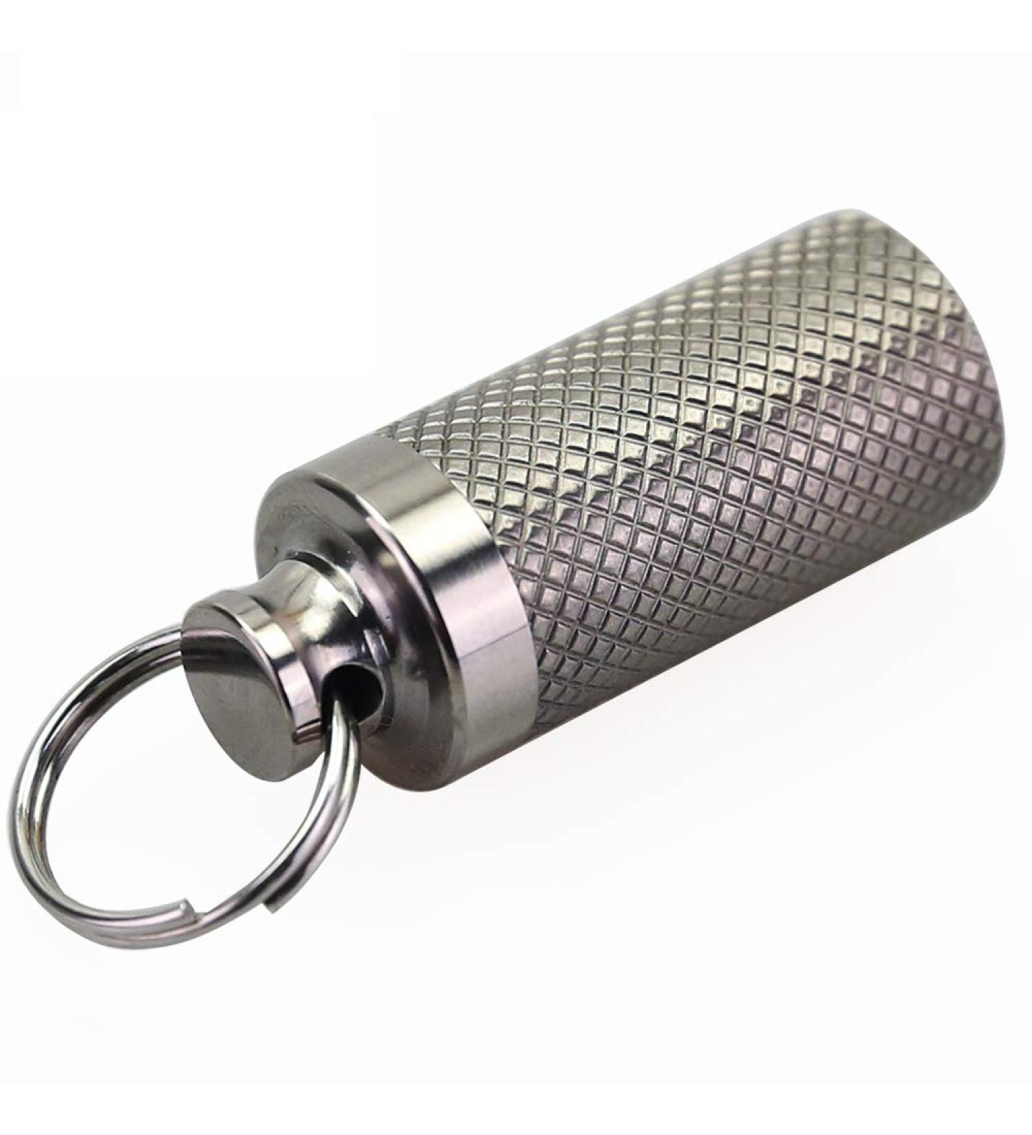 Buy Titanium Mini Pill Box - Waterproof & Lightweight Pill Case Holder for Travel | Small Silver Pill Organizer (1.38 x 0.55) - 1 Pack - Buy Online on GoSupps.com