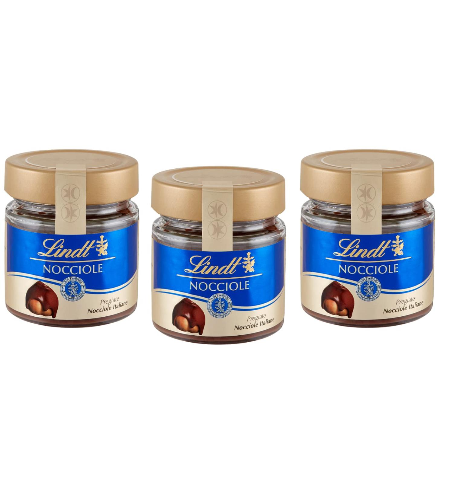 Lindt Crema Spalmabile alle Nocciole Spread Cream with Glass Hazelnuts 200 g Fine Italian Hazelnuts (Pack of 3) - Buy Online on GoSupps.com
