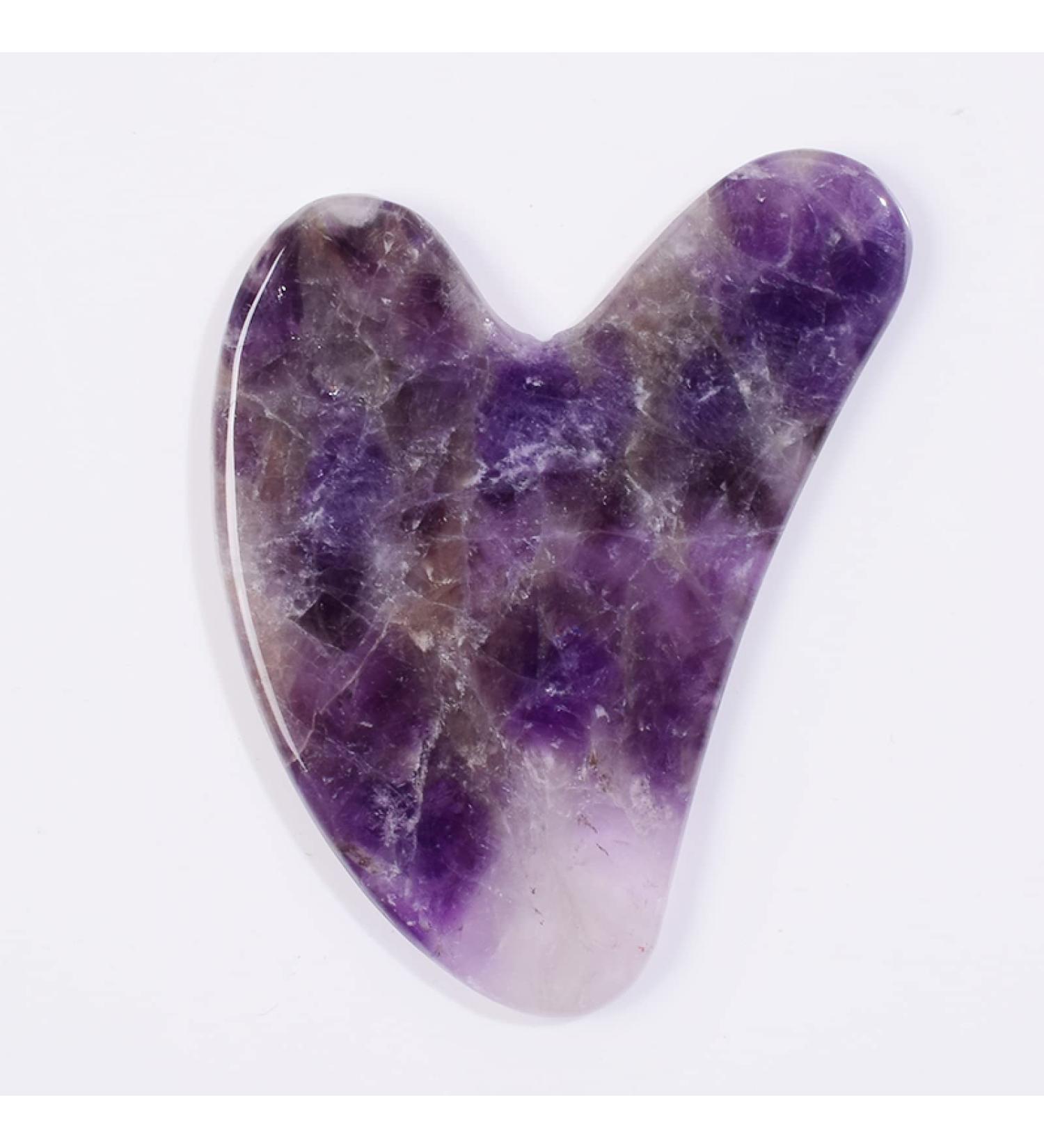 ESBANT Amethyst Massager Natural Stone Facial Roller Gua Sha Tool Set Scraping Crystal Massage 1pc zhimo