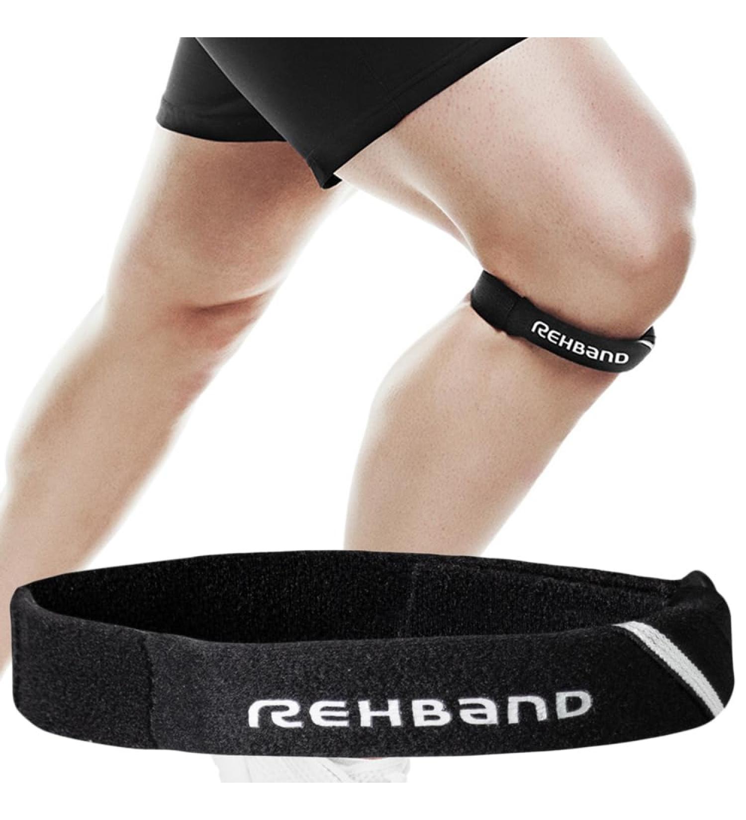 Rehband Patella Tendon Brace - Sport Knee Strap with Pressure Pad for Running Soccer Tennis | Large/X-Large - Black - Buy Online on GoSupps.com