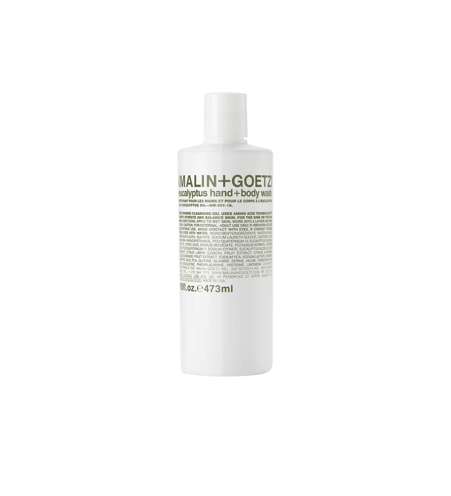 Malin + Goetz Eucalyptus Hand + Body Wash - Cleansing, Purifying, Hydrating for All Skin Types - Cruelty-Free + Vegan - 16 Fl Oz - Buy Online on GoSupps.com