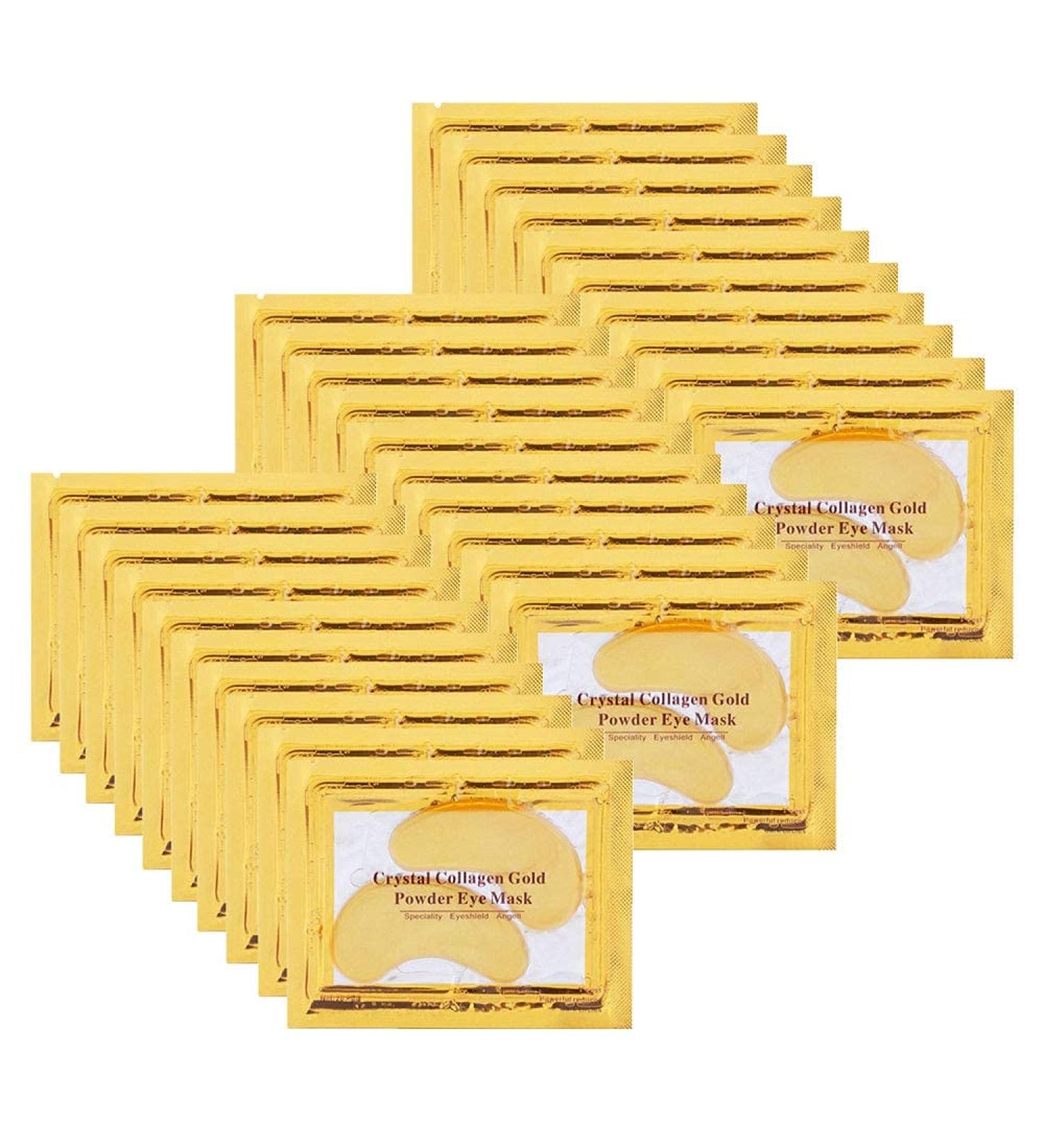 30pcs Gold Eye Mask Gel Collagen Pads - Remove Dark Circles & Puffiness, Reduce Wrinkles - Moisturizing Eye Treatment - Buy Online on GoSupps.com