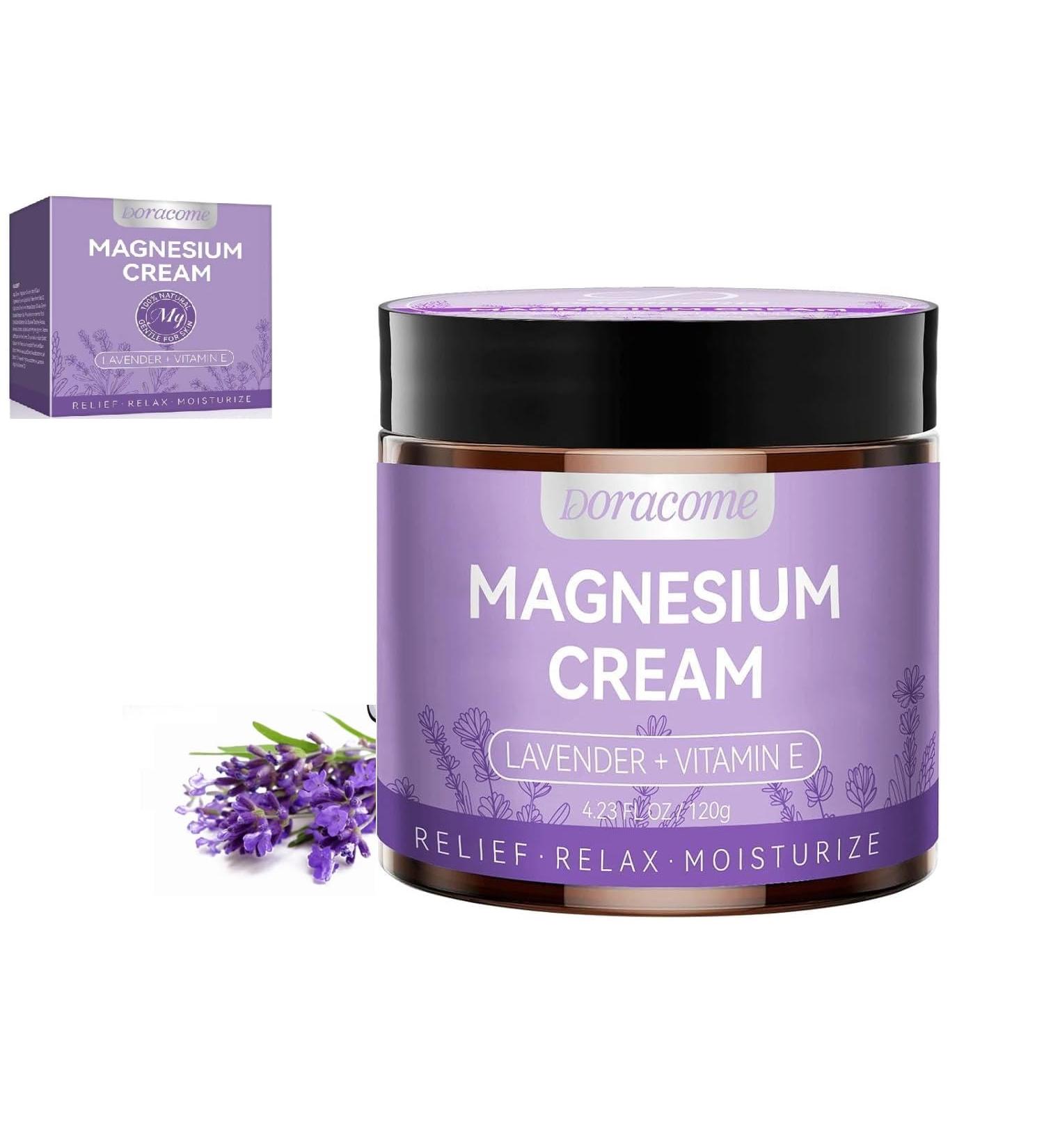 Doracome Magnesium Lotion | Magnesium Cream for All skin types Bedtime Routine Fast-Absorbing Non-Greasy Unscented for Legs Calves & Feet 4.23 fl oz-4