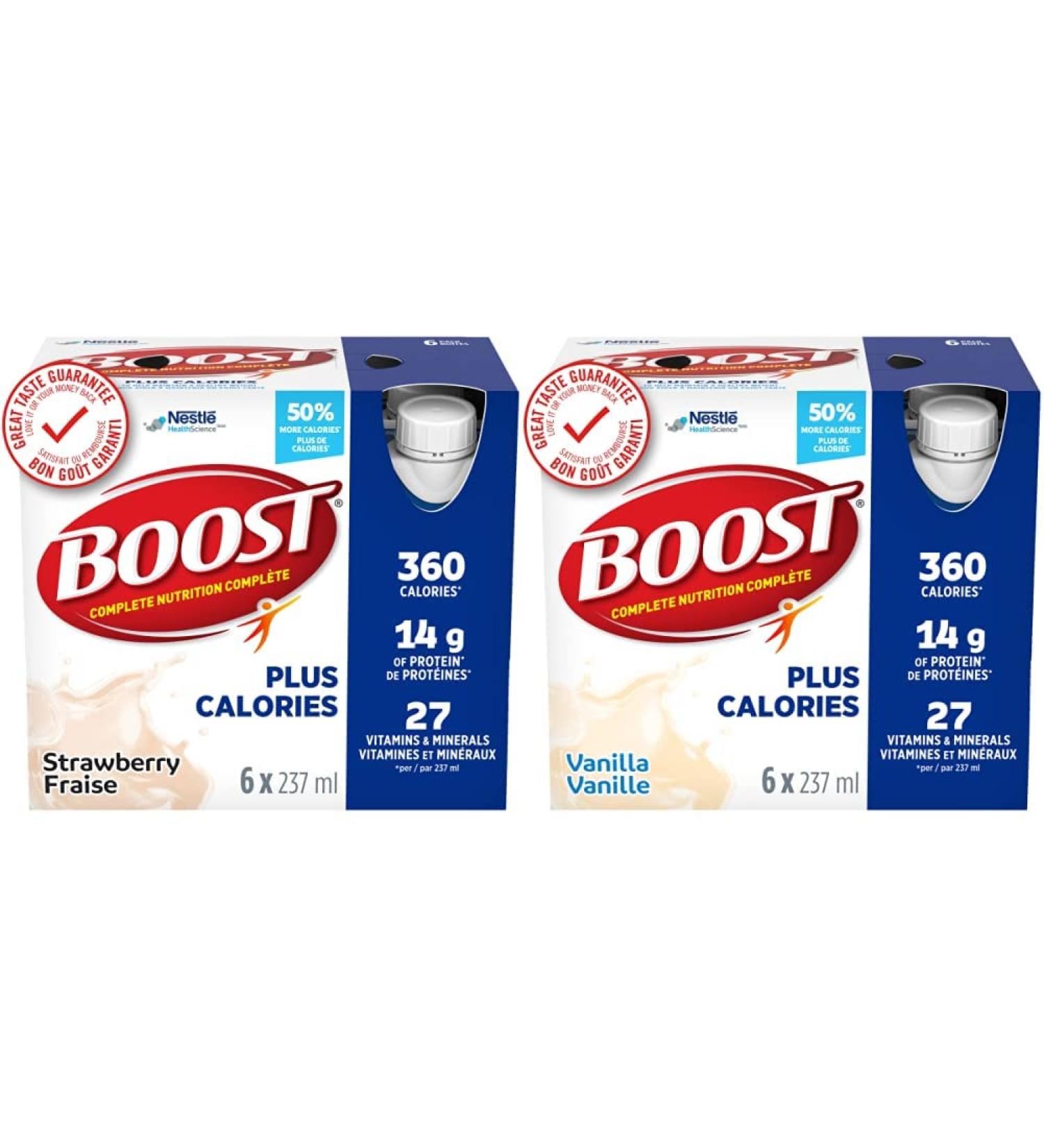 BOOST PLUS Complete Nutrition Drink Strawberry 24 x 237 ml & PLUS Complete Nutrition Drink Vanilla 4 Boxes of 6 x 237 ml 24 counts Drink + Nutrition Drink Vanilla - Buy Online on GoSupps.com