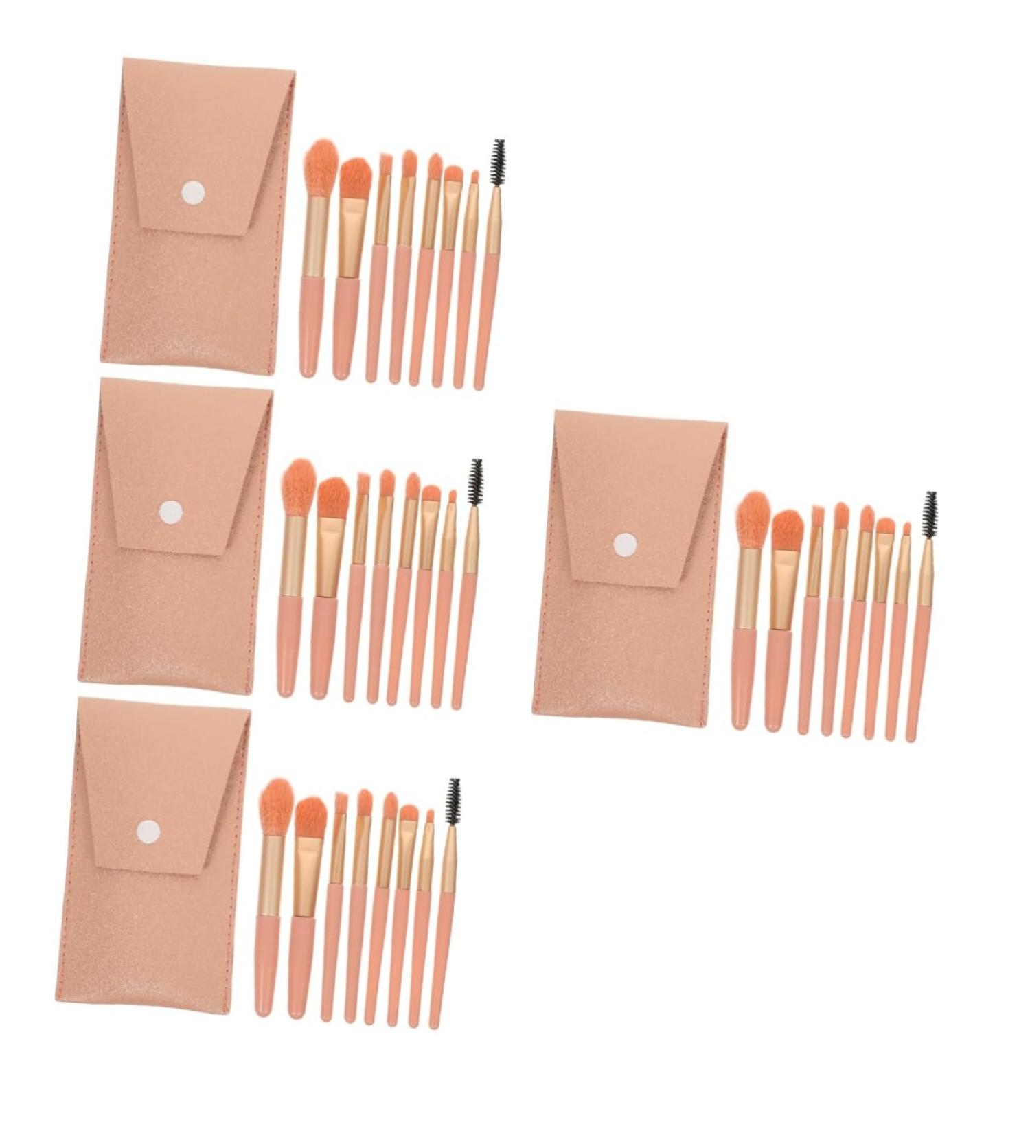 minkissy Makeup Tool 4 Sets Travel Makeup Cosmetology Kit Supple Makeup Brush Powder Applicator Mini Brush Makeup Brush for Women Portable Brush Lip Brush Wooden Handle Wood Cosmetics Miss - Buy Online on GoSupps.com