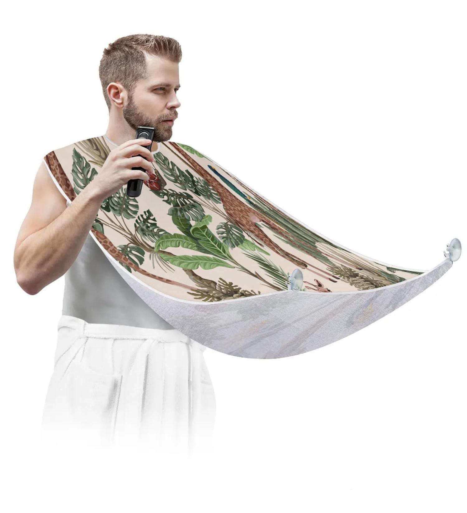 Giraffe Toucan Beard Bib Apron | Waterproof Hair Catcher for Men | Ideal Grooming Gift with Suction Cups - Buy Online on GoSupps.com