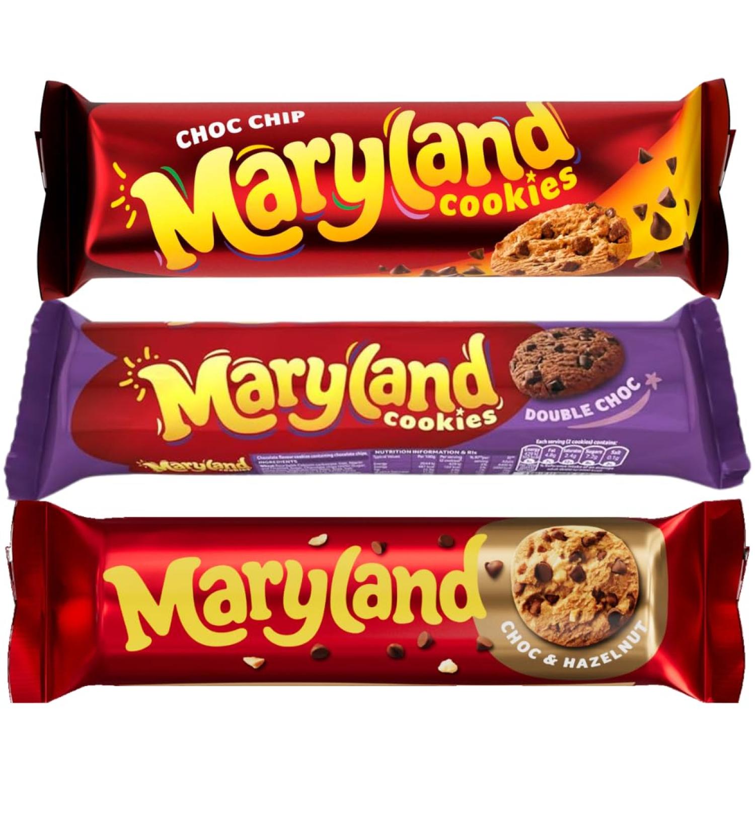 Chocolate Cookie Bundle With Maryland Cookies Chocolate Chip 200g Cookies Chocolate Chip & Hazelnut 200g and Cookies Double Chocolate 200g (3 Pack) - Buy Online on GoSupps.com