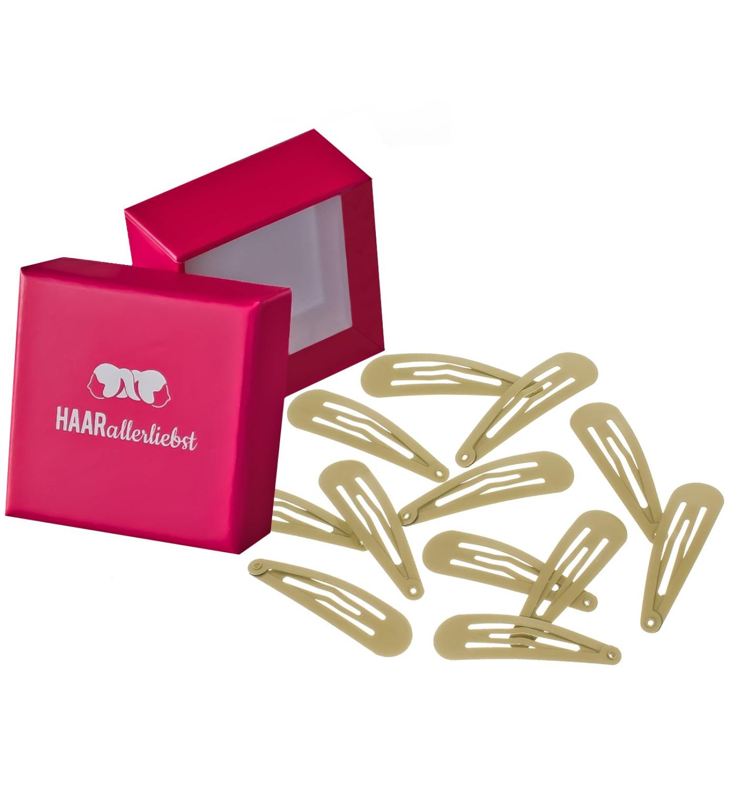 Hair -minded more grip hair clips anti slide (12 pieces | beige | approx. 5cm) for blond hair including box for storage (box color: pink)