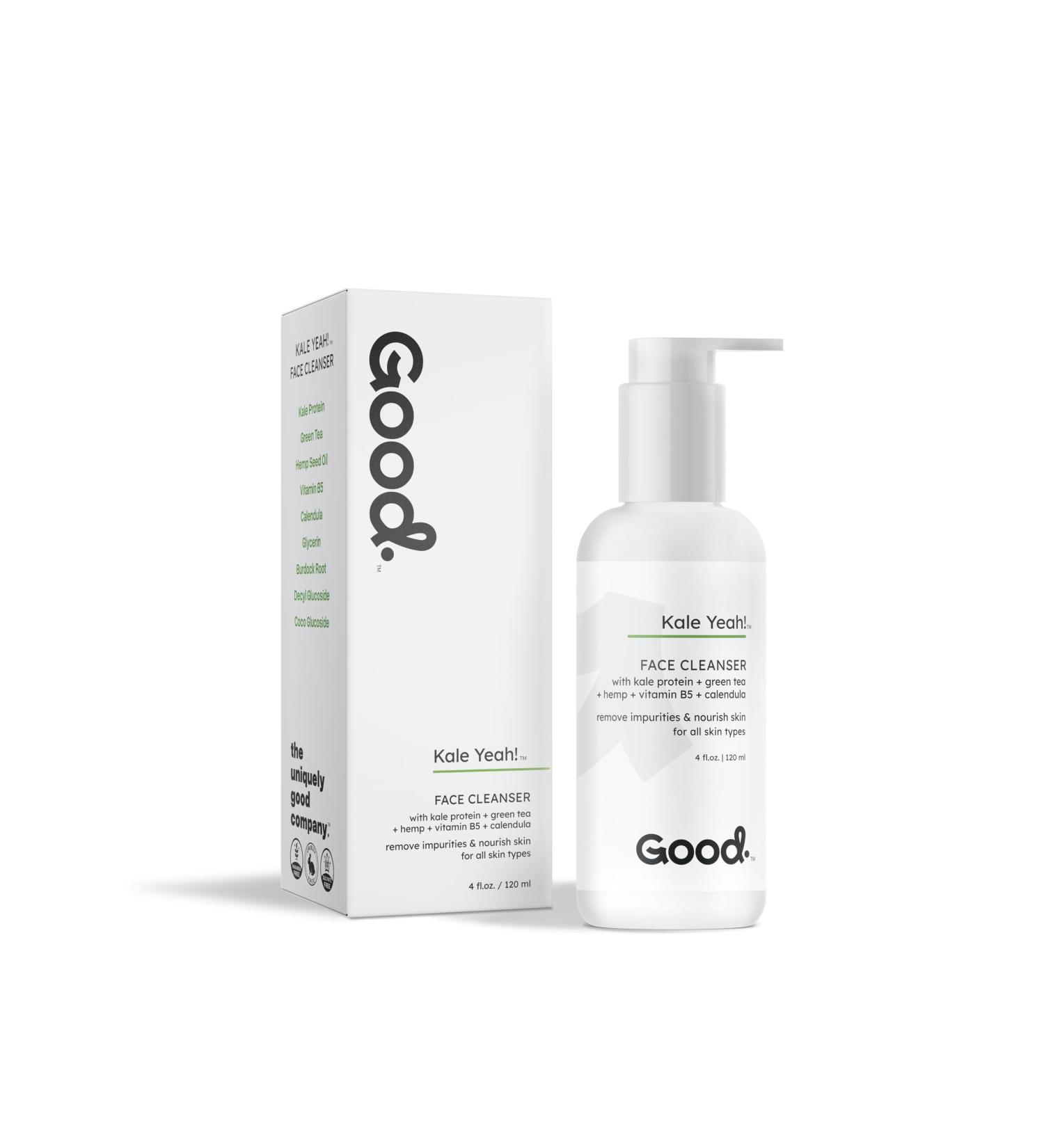Superfood Facial Cleanser Kale Yeah! - Vegan Green Tea Antioxidant Wash - Gentle Daily Face Cleanser & Makeup Remover for All Skin Types - Buy Online on GoSupps.com