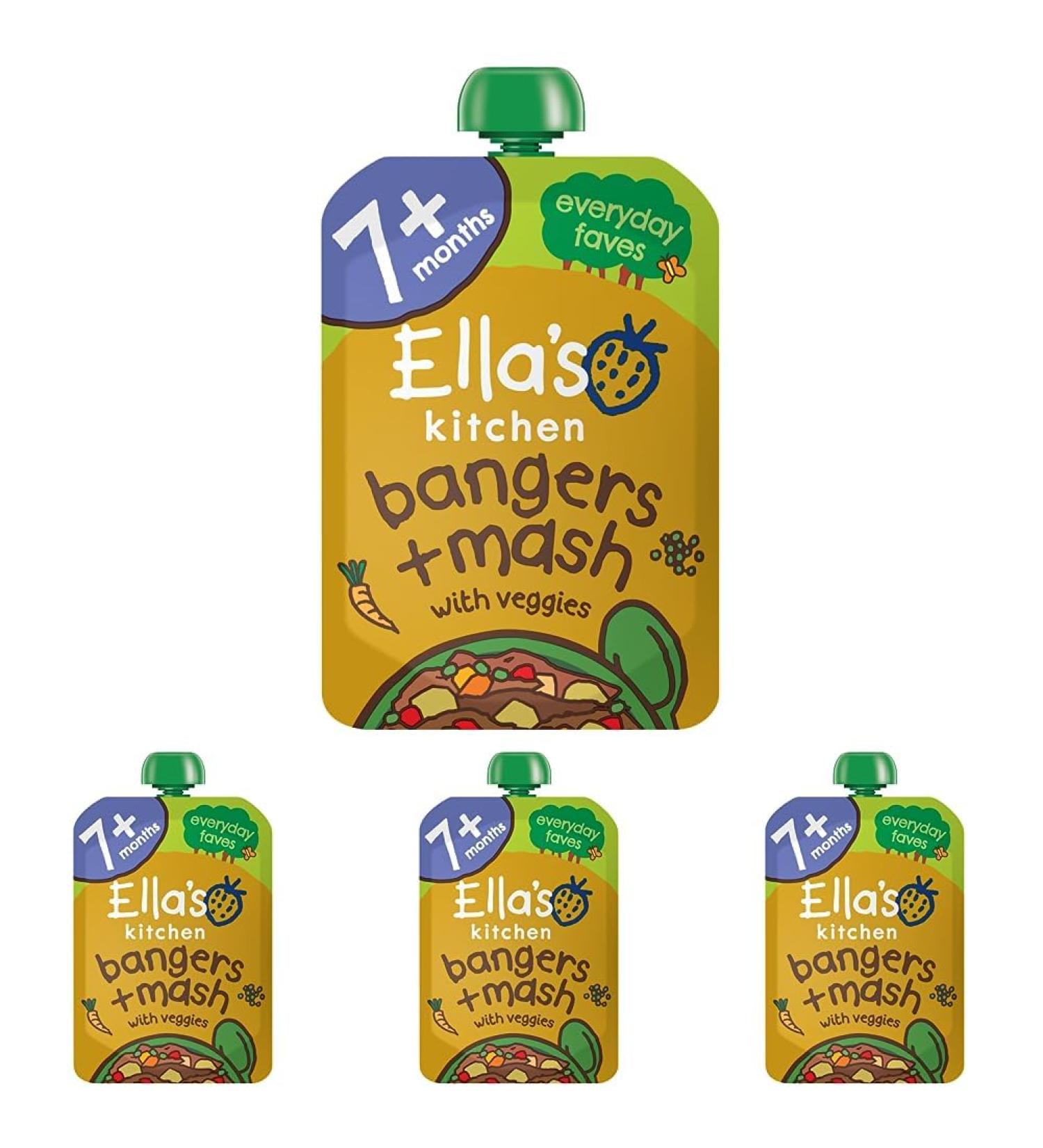 Ella's Kitchen Organic Bangers and Mash with Veggies 130 g (Pack of 4) - Buy Online on GoSupps.com