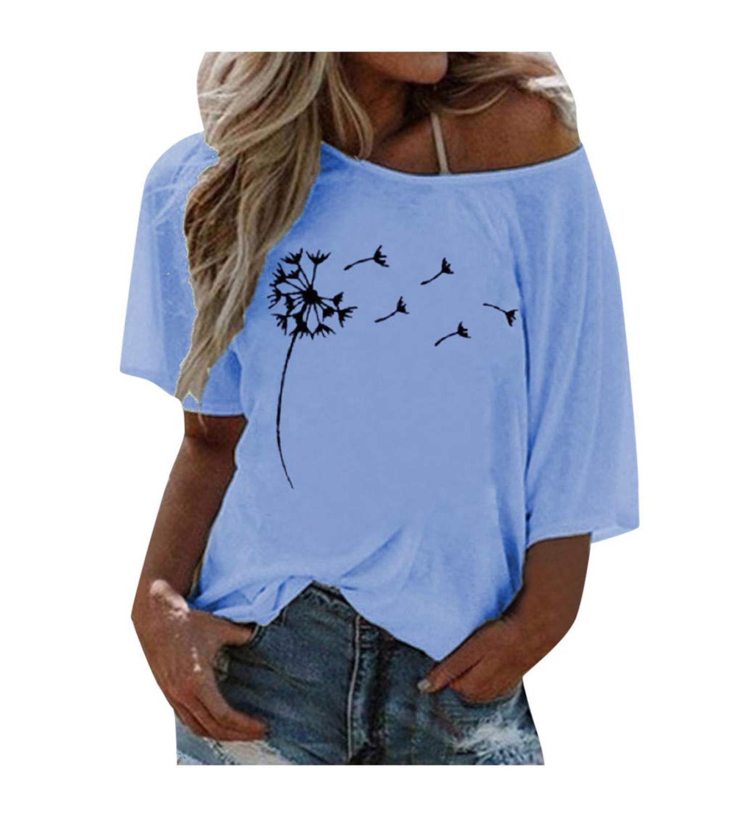 Shop Ppanguding Women's Summer Off Shoulder Rainbow T-Shirt - Stylish Graphic Blouse Tops - Buy Online on GoSupps.com