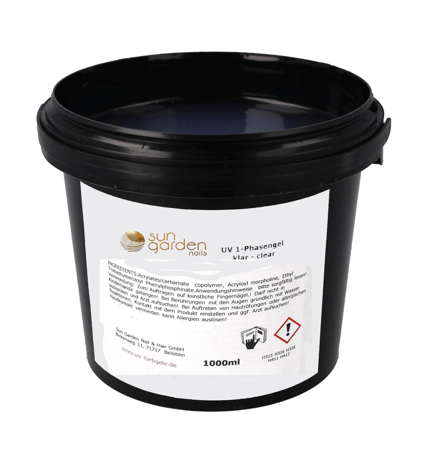  sun garden nails Premium quality one-phase UV gel 1000 ml in 4 x 250 ml jars builder gel transparent - Buy Online on GoSupps.com