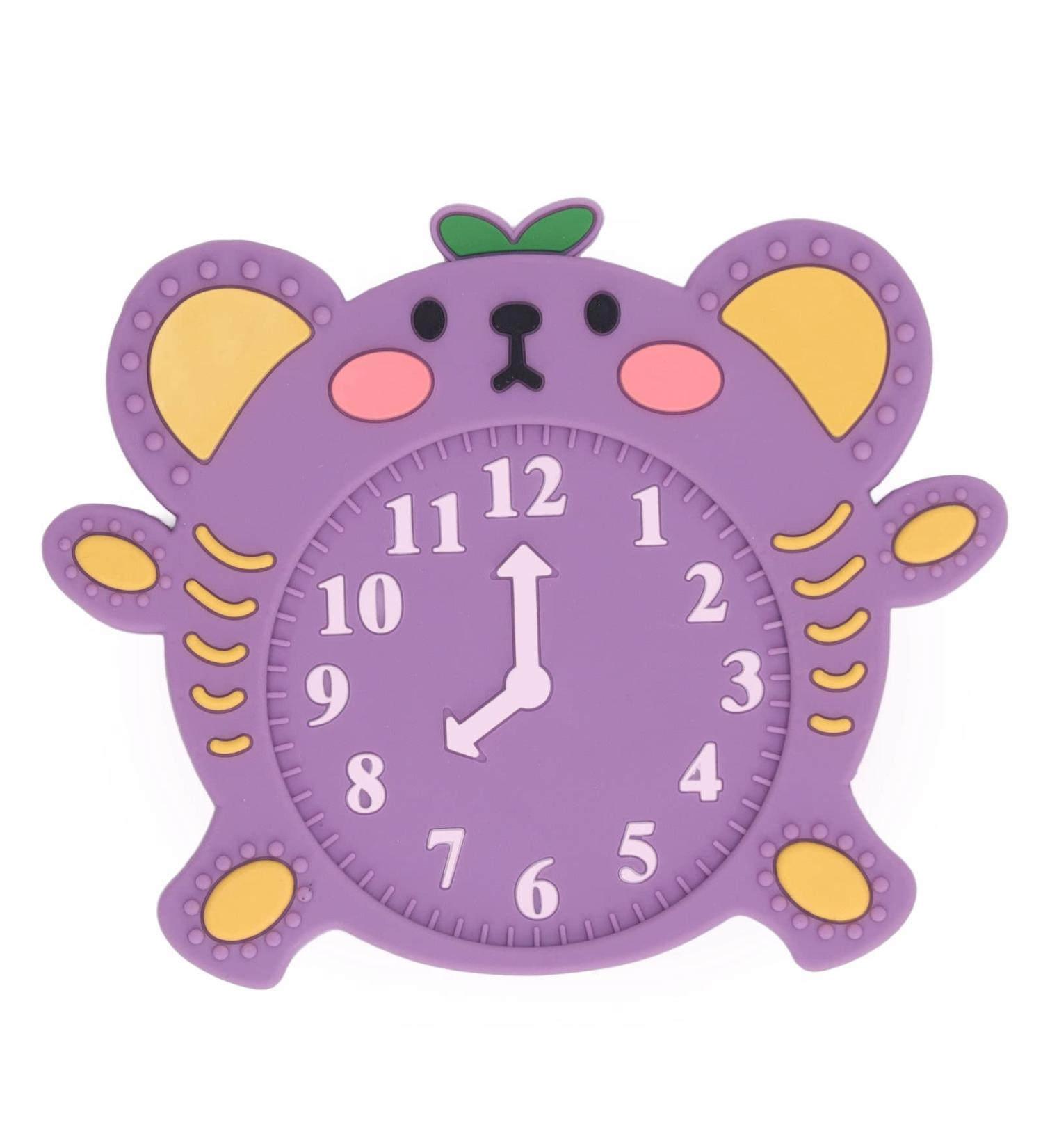 Teething Toy  Soft Silicone Cute Cartoon Animal Alarm Clock Shaped Oral Motor Chewy Tool Gum Relief for Boys and Girls Infants Toddlers(Type 1) - Buy Online on GoSupps.com
