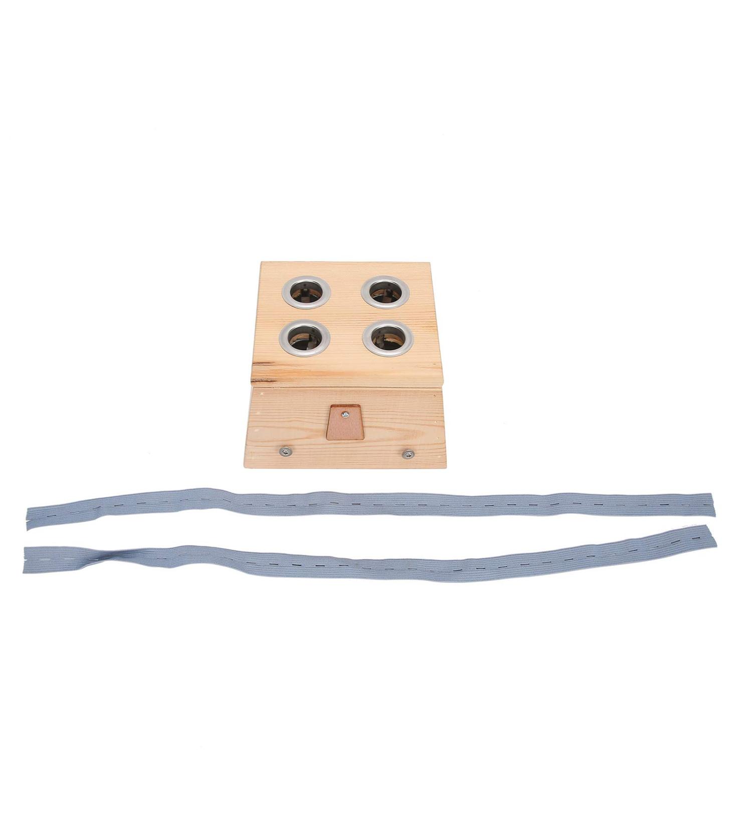 Moxibustion Box - Wooden Therapy Box with Straps for Relaxation & Health (4 Holes Blue) | Buy Internationally - Buy Online on GoSupps.com