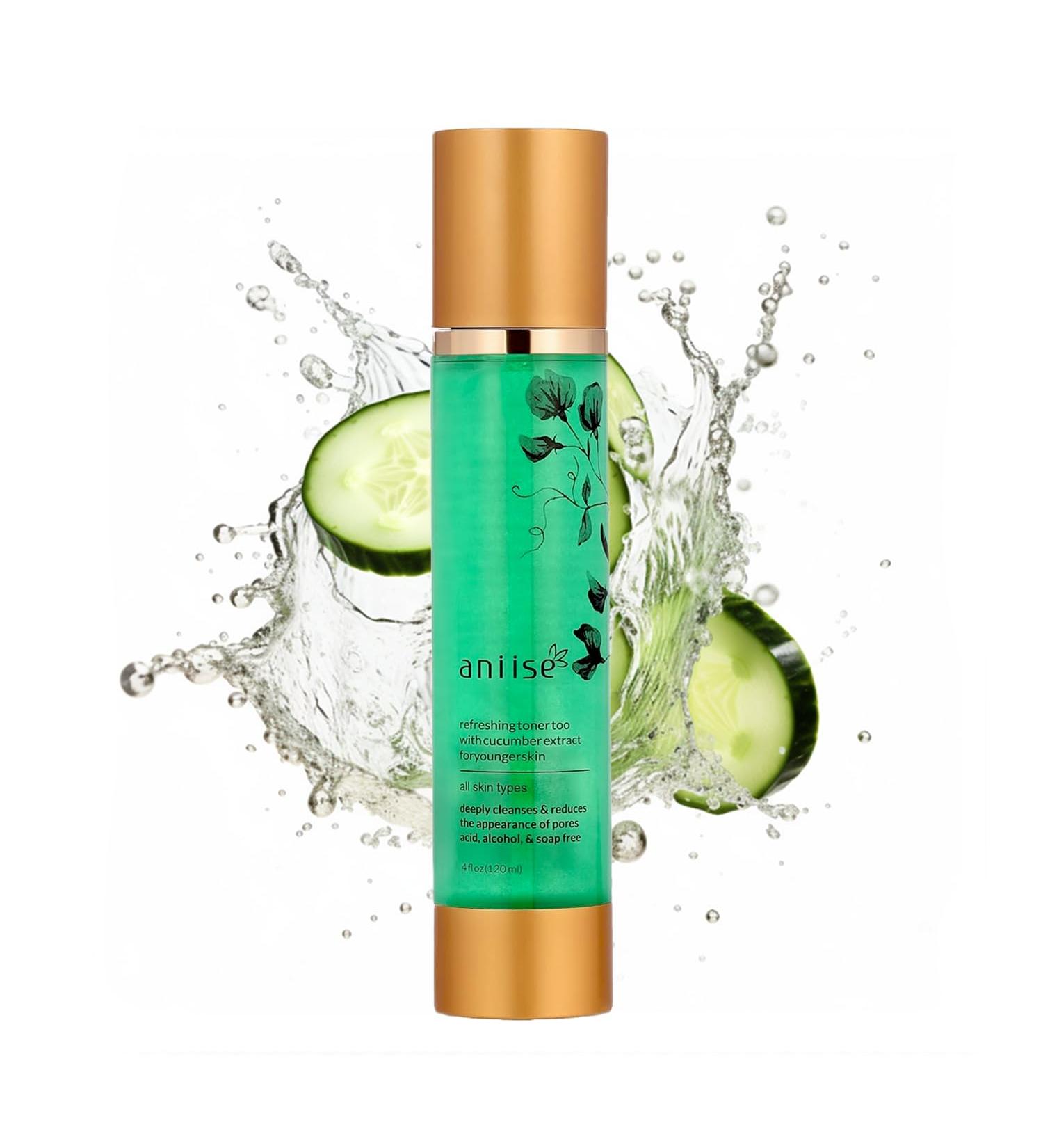 Refreshing Cucumber Extract Face Toner Deep Cleansing & Hydrating Tonic for All Skin Types | Alcohol-Free Vegan | 4 fl. Oz - International Shipping Available - Buy Online on GoSupps.com