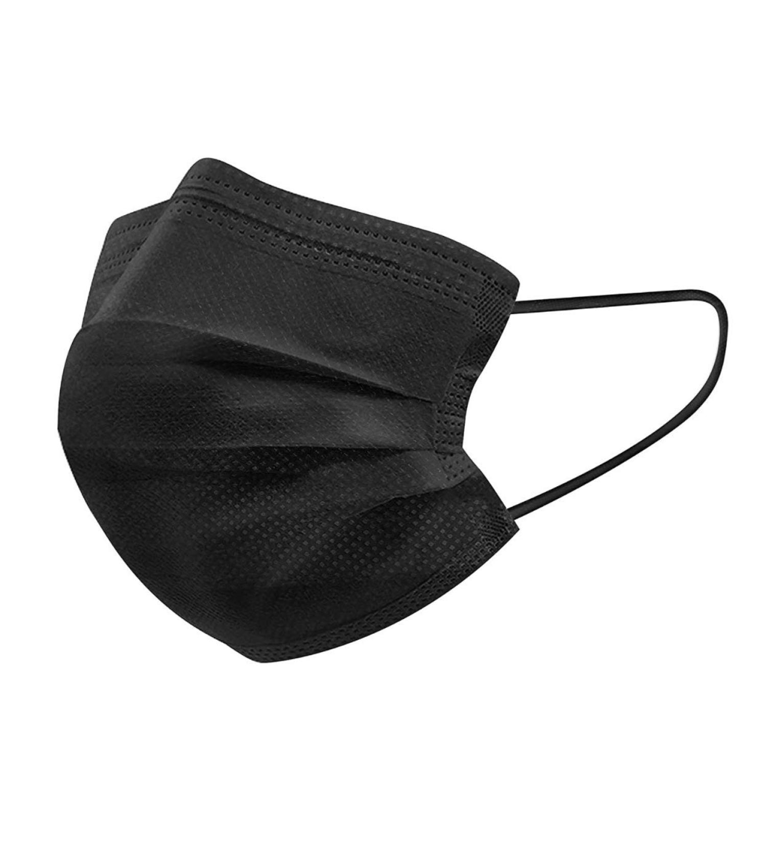 Icoolio Medical Masks - 50 Disposable Black Face Masks for Mouth Protection | International Shipping Available - Buy Online on GoSupps.com
