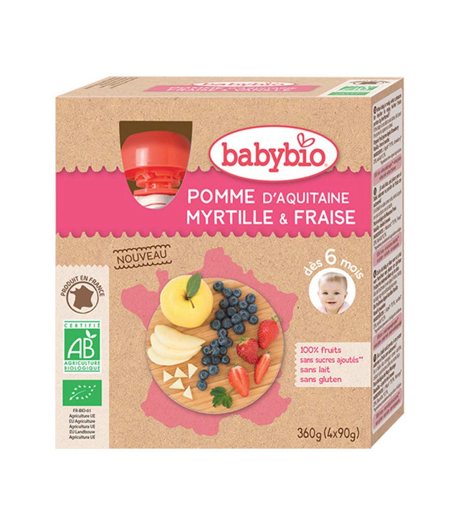 Babybio Organic Gourds Apple Blueberry Strawberry 360g