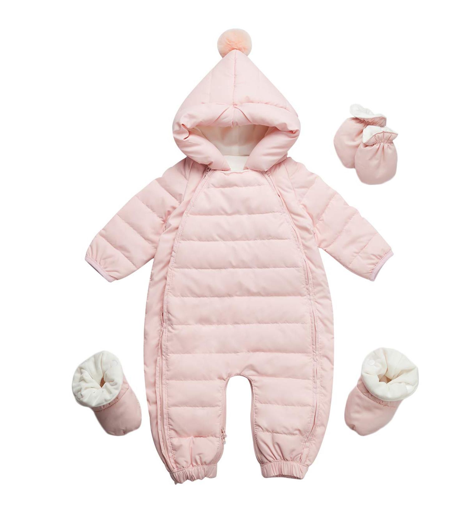 Famuka Baby Winter Warm Hooded Puffer Snowsuit in Pink - Size 18-24 Months - Buy Online on GoSupps.com