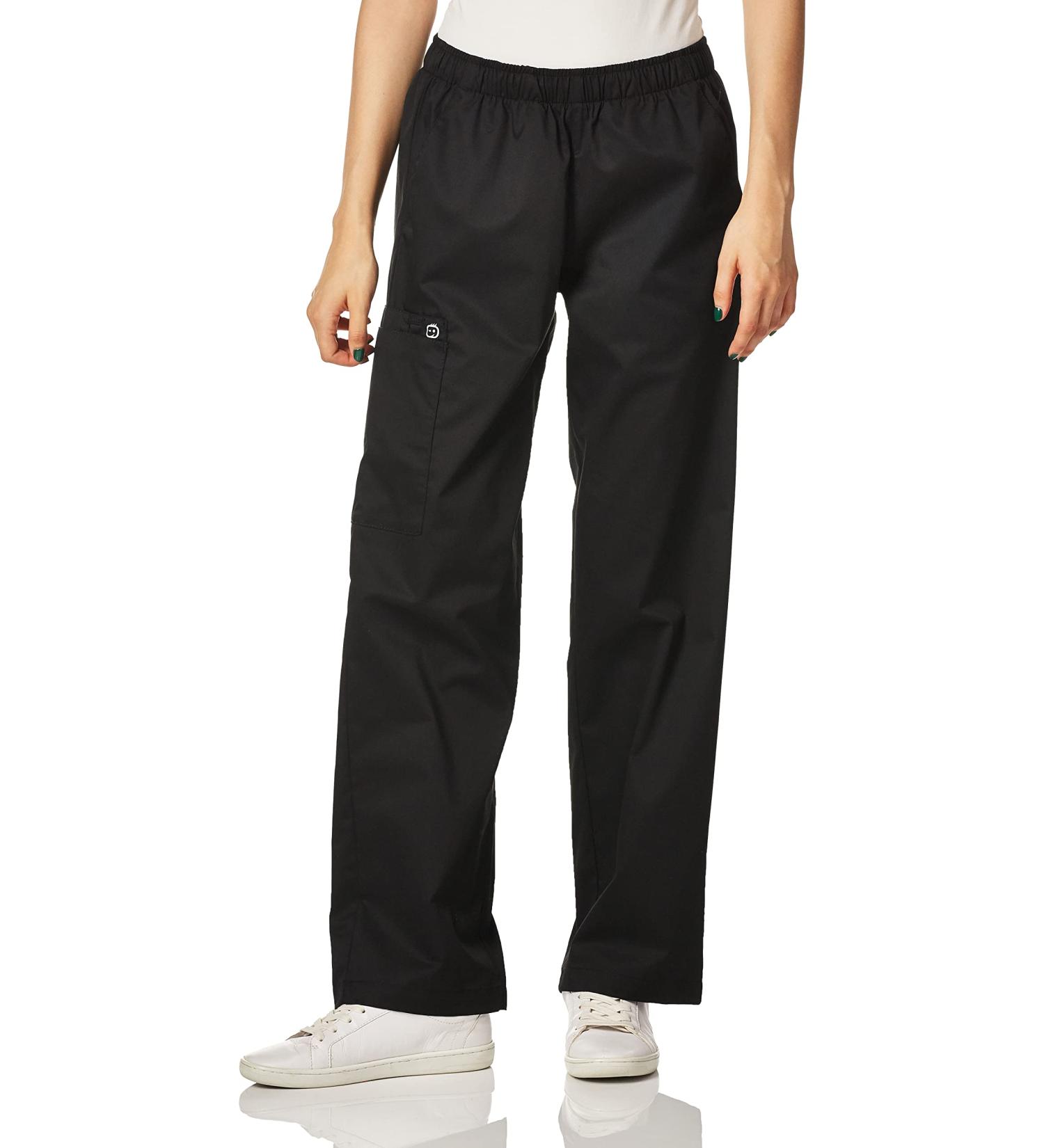 WonderWink Women's Wonderwork Pull-On Cargo Scrub Pant - X-Large, Black - Buy Online on GoSupps.com