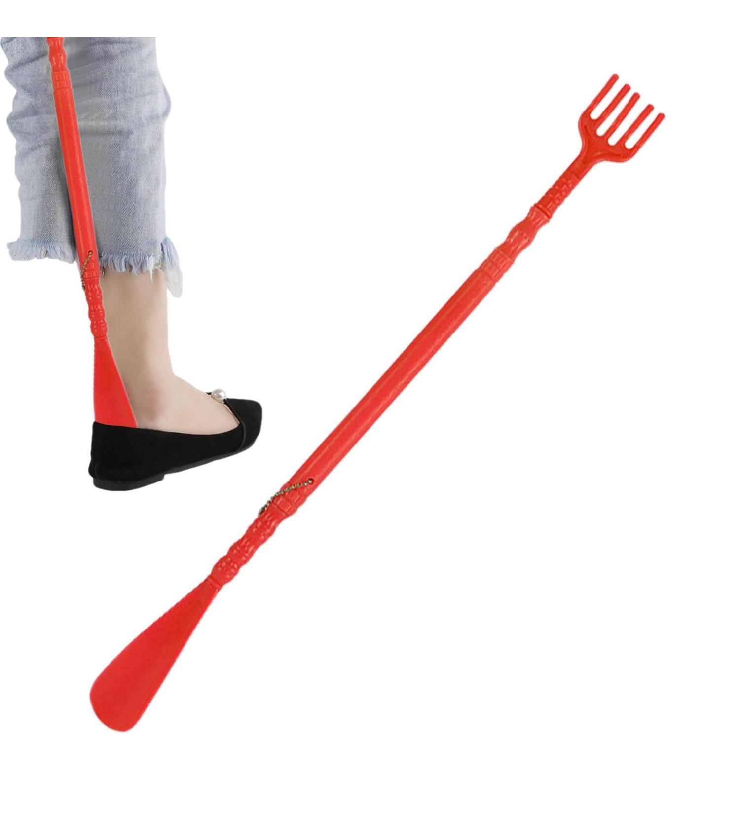 Back Scraper & Shoe Opener with Claw | Long Handle Ankle Inserts for Easy Dressing | Premium Shoe Spoon & Back Scratch Solution - Buy Online on GoSupps.com