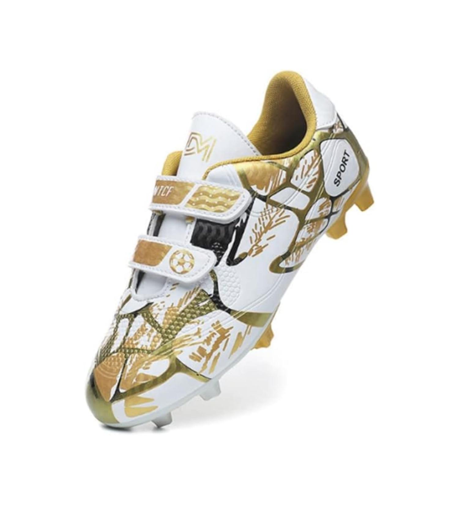 Roniluu Kids Football Boots - Breathable Studded Soccer Shoes for Boys & Girls (EU 28) - White - Buy Online on GoSupps.com
