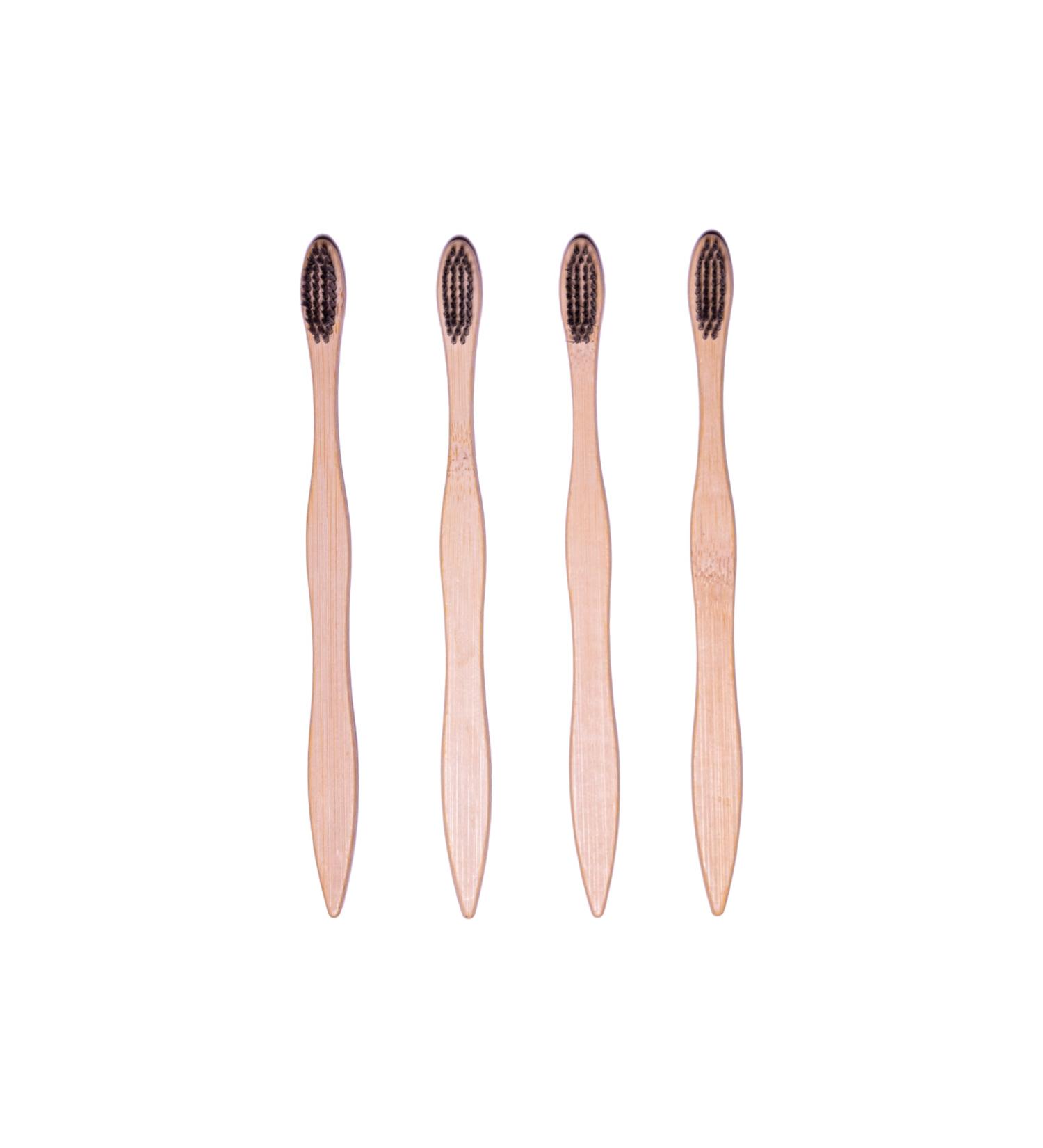 Natureverr Bamboo Toothbrushes - Eco-Friendly Biodegradable & Charcoal Bristle Toothbrushes (4 Pack) for Daily Use - Buy Online on GoSupps.com