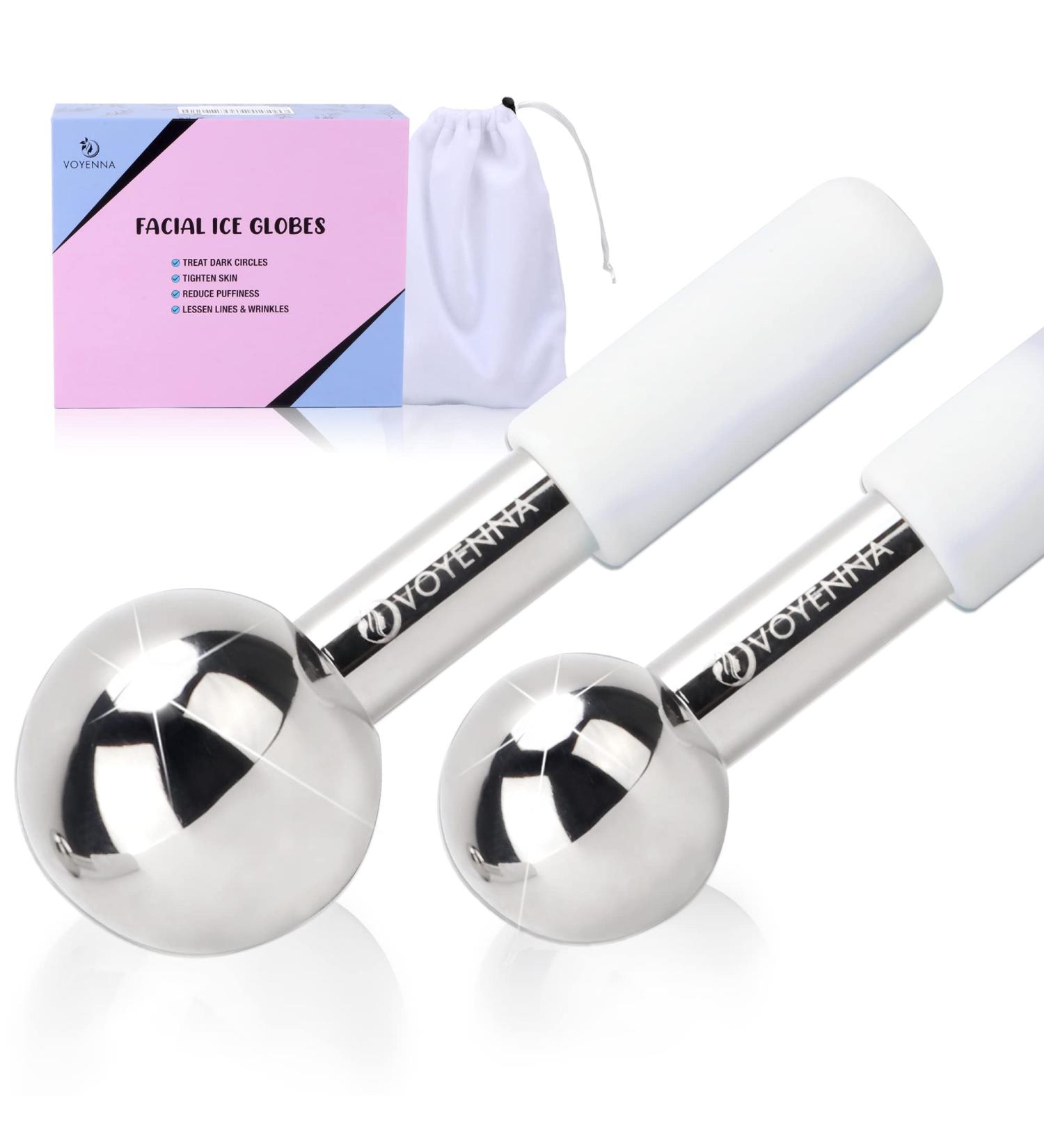 Ice Globes for Face | Redness Relief & Dark Circles | Stainless Steel Roller for Cryo Facial Massage - Buy Online on GoSupps.com