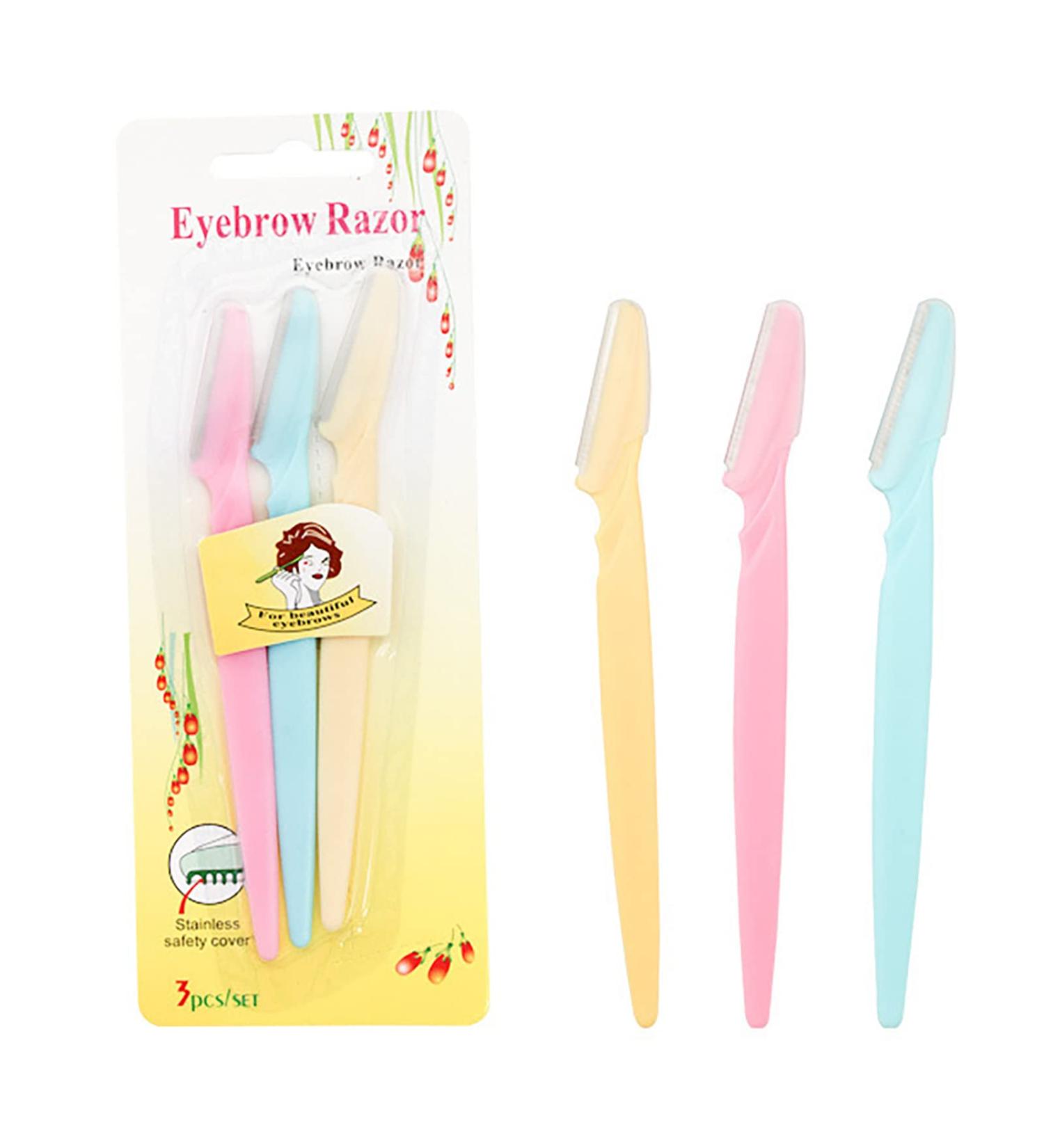 ZJchao 3 Set Eyebrow Trimmer & Facial Razors - Stainless Steel Perfect for Women's Eyebrow Shaping & Hair Removal - Ideal for Beginners - Buy Online on GoSupps.com